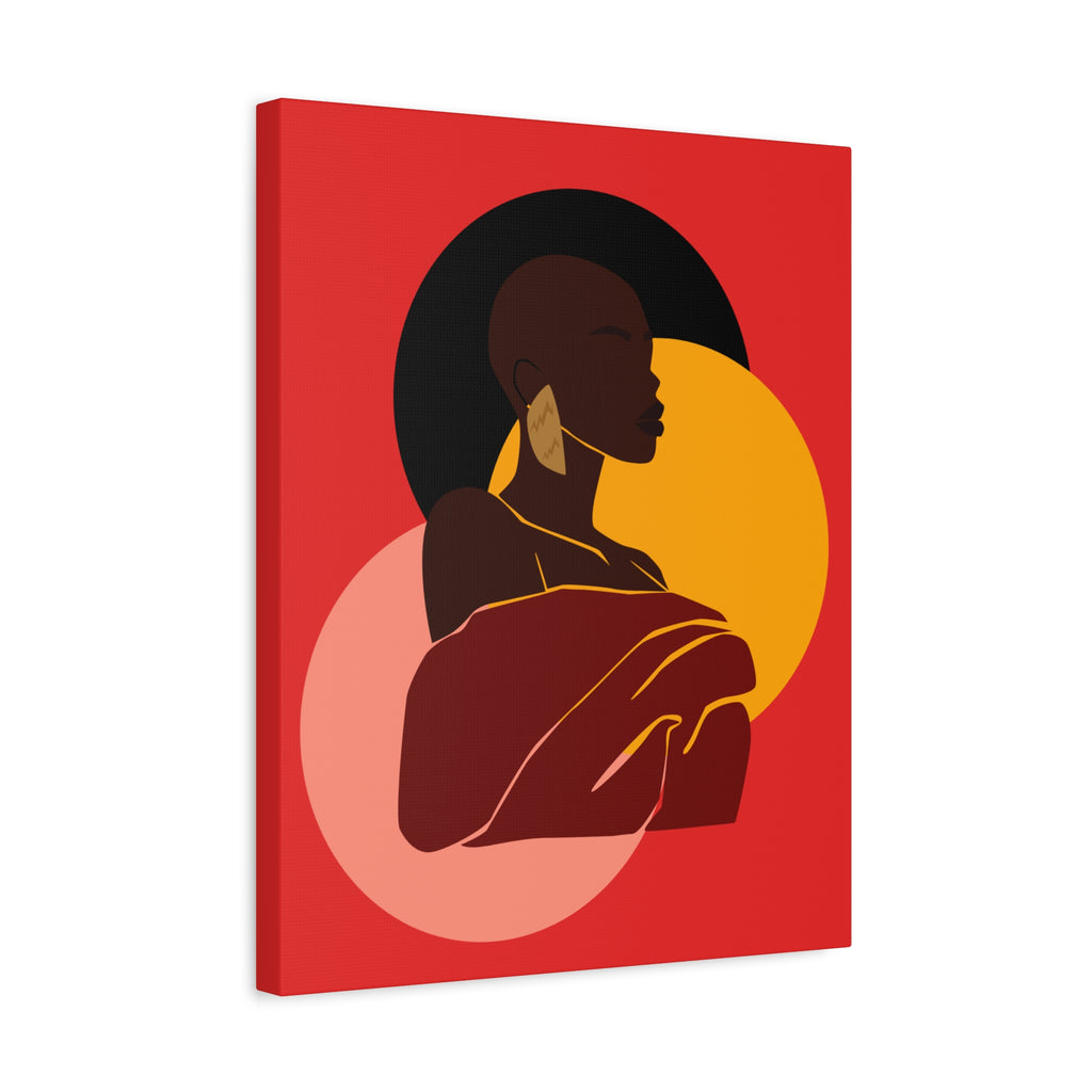 Bold Woman with Circles  –Canvas Art