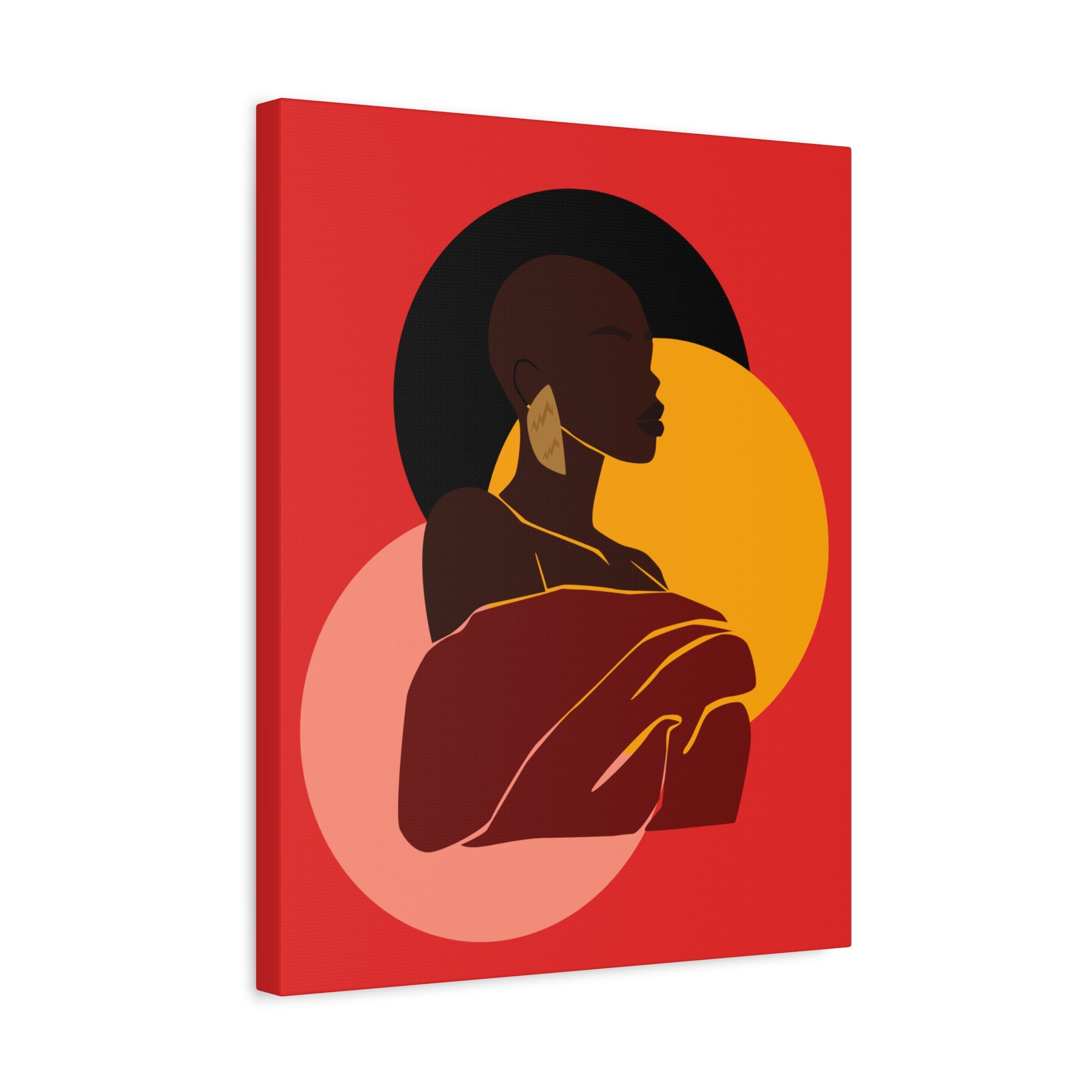 Bold Woman with Circles  –Canvas Art