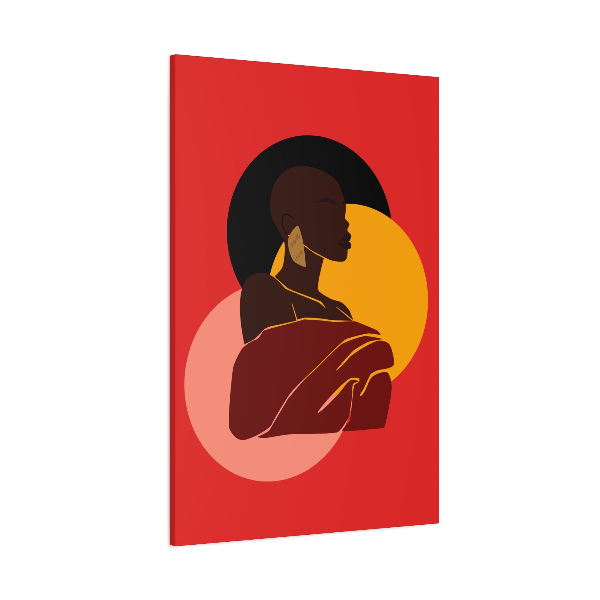 Bold Woman with Circles  –Canvas Art
