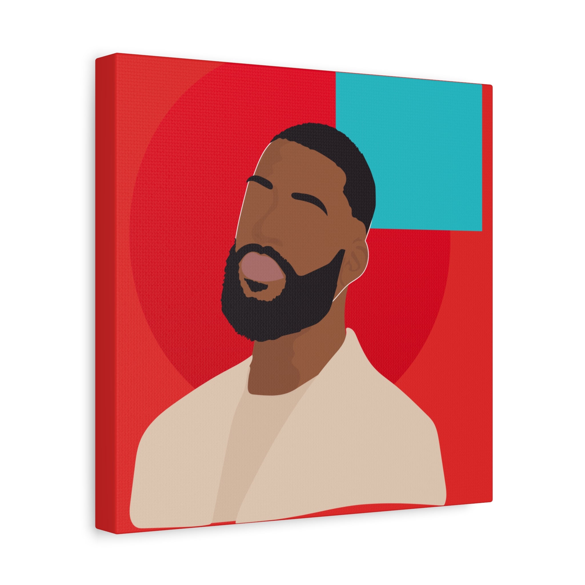Male Modern Red & Teal — Canvas Art