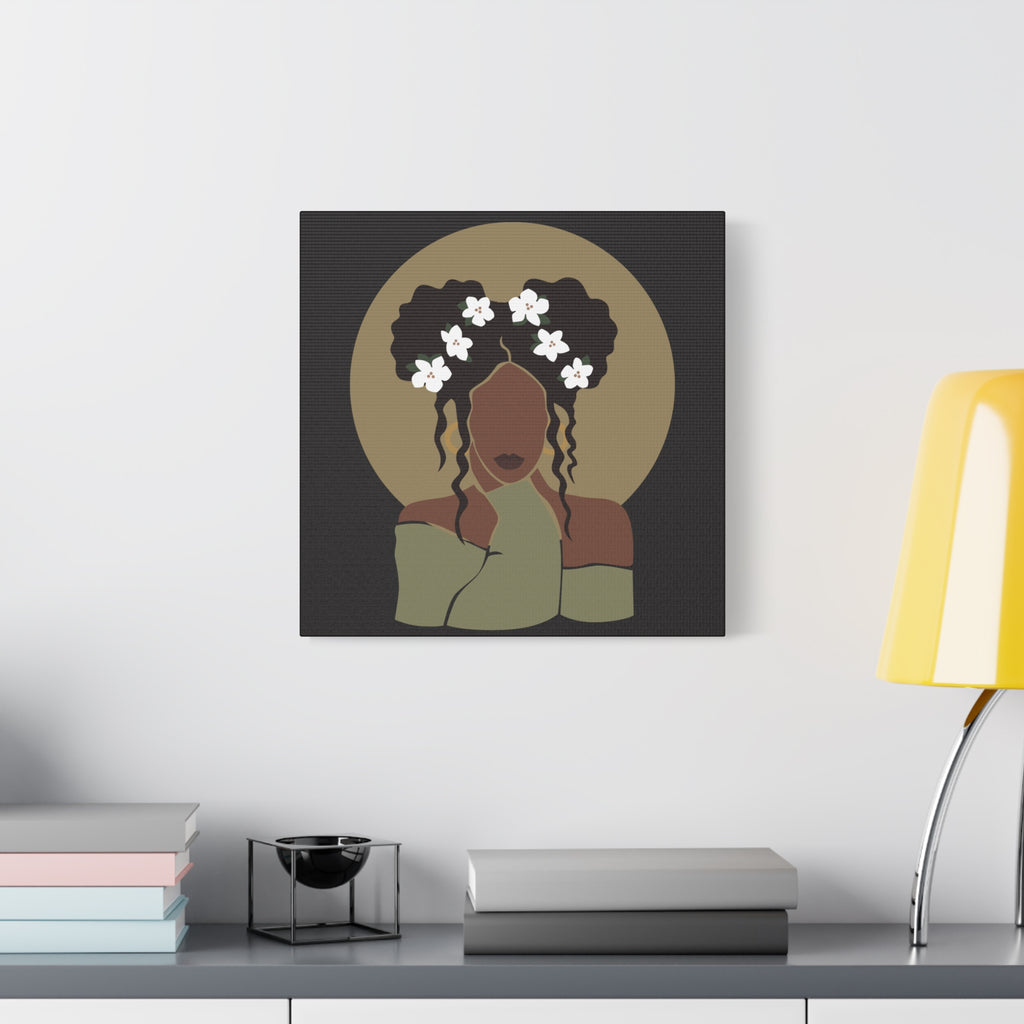 Floral Halo Woman – Canvas Art