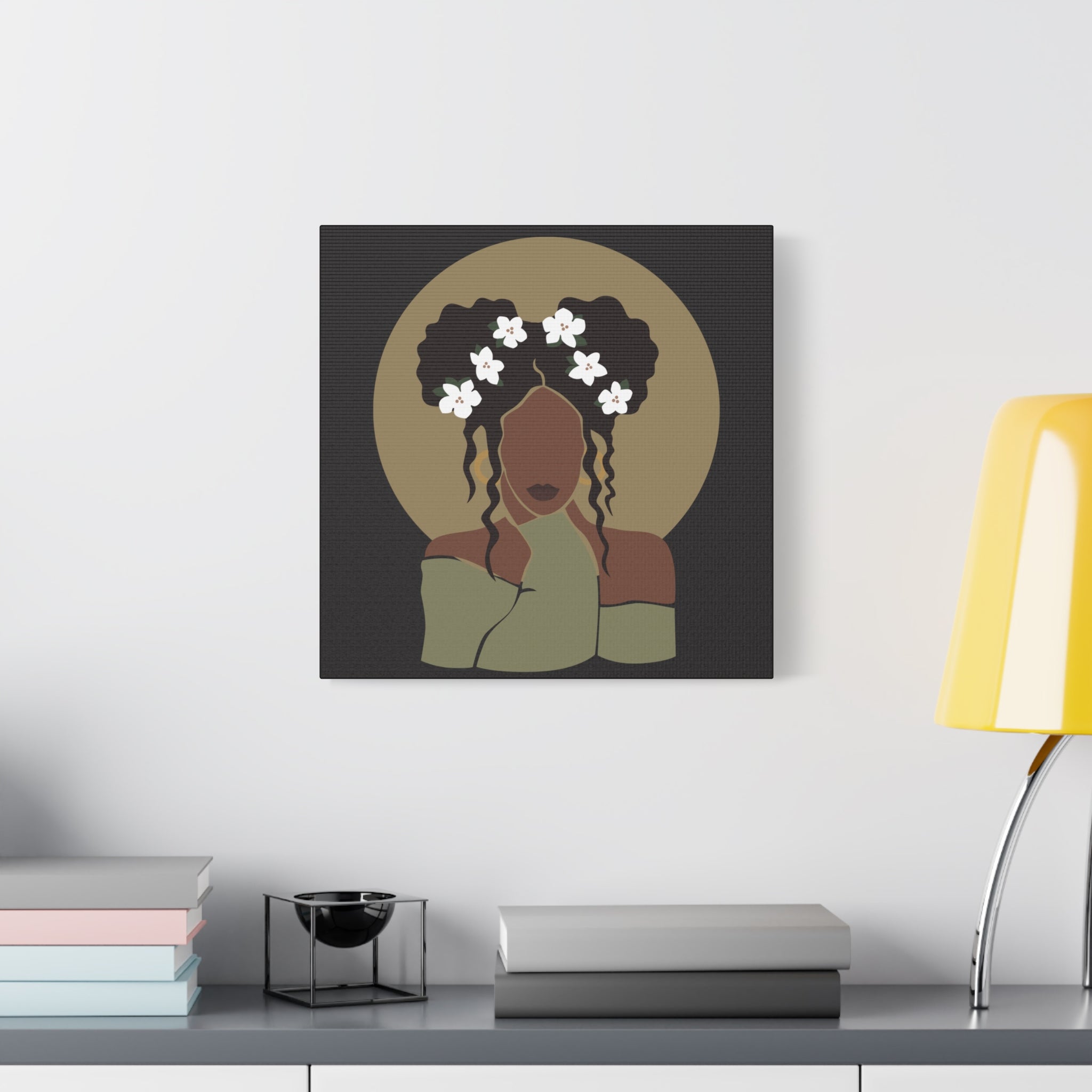 Floral Halo Woman – Canvas Art