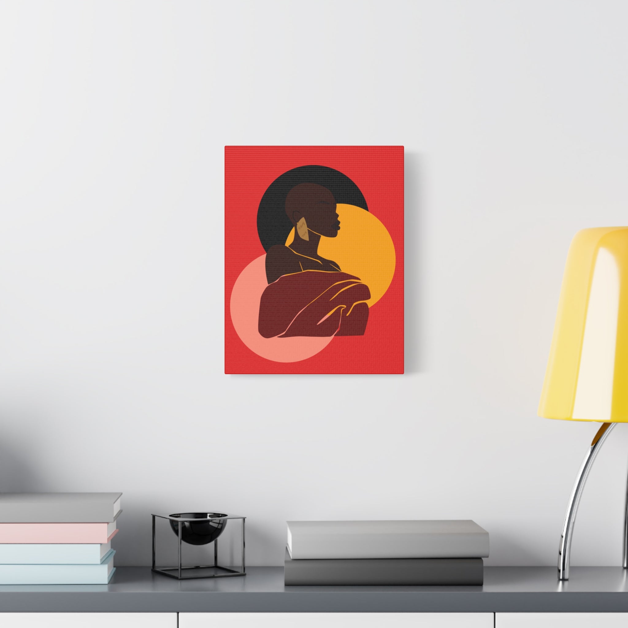Bold Woman with Circles  –Canvas Art