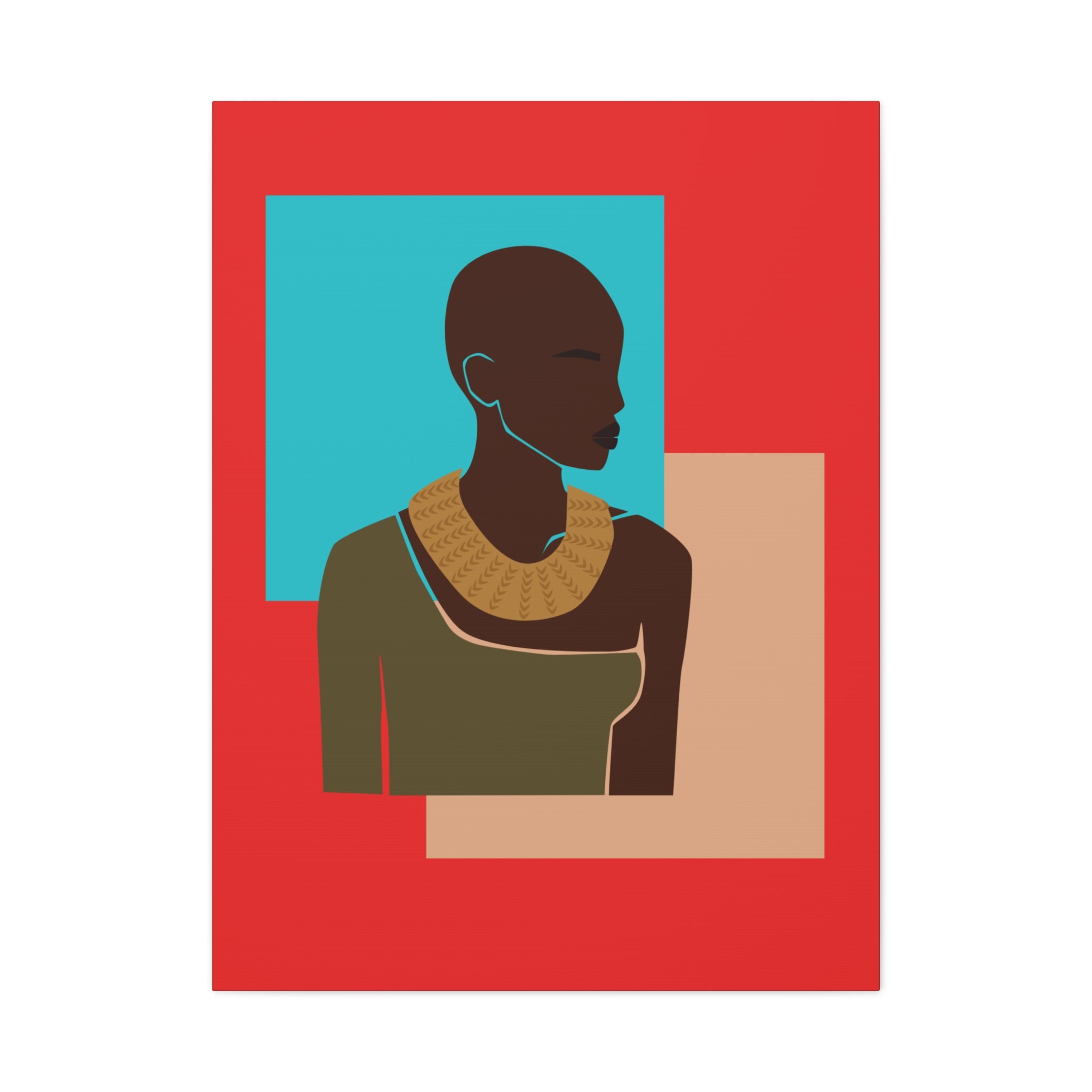 Bold Geometric Art of Woman - Canvas Art