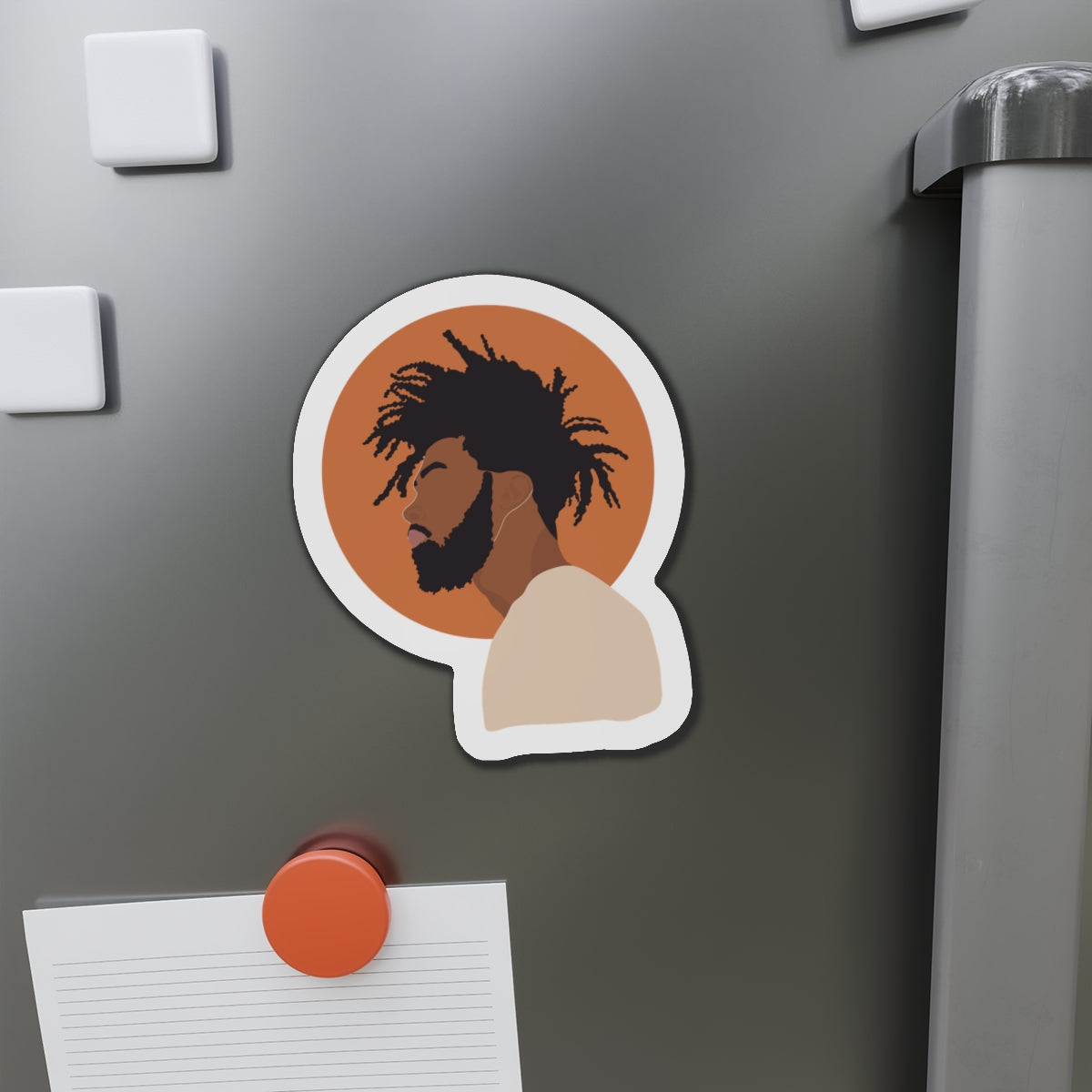 Afro Male Silhouette —  Magnet