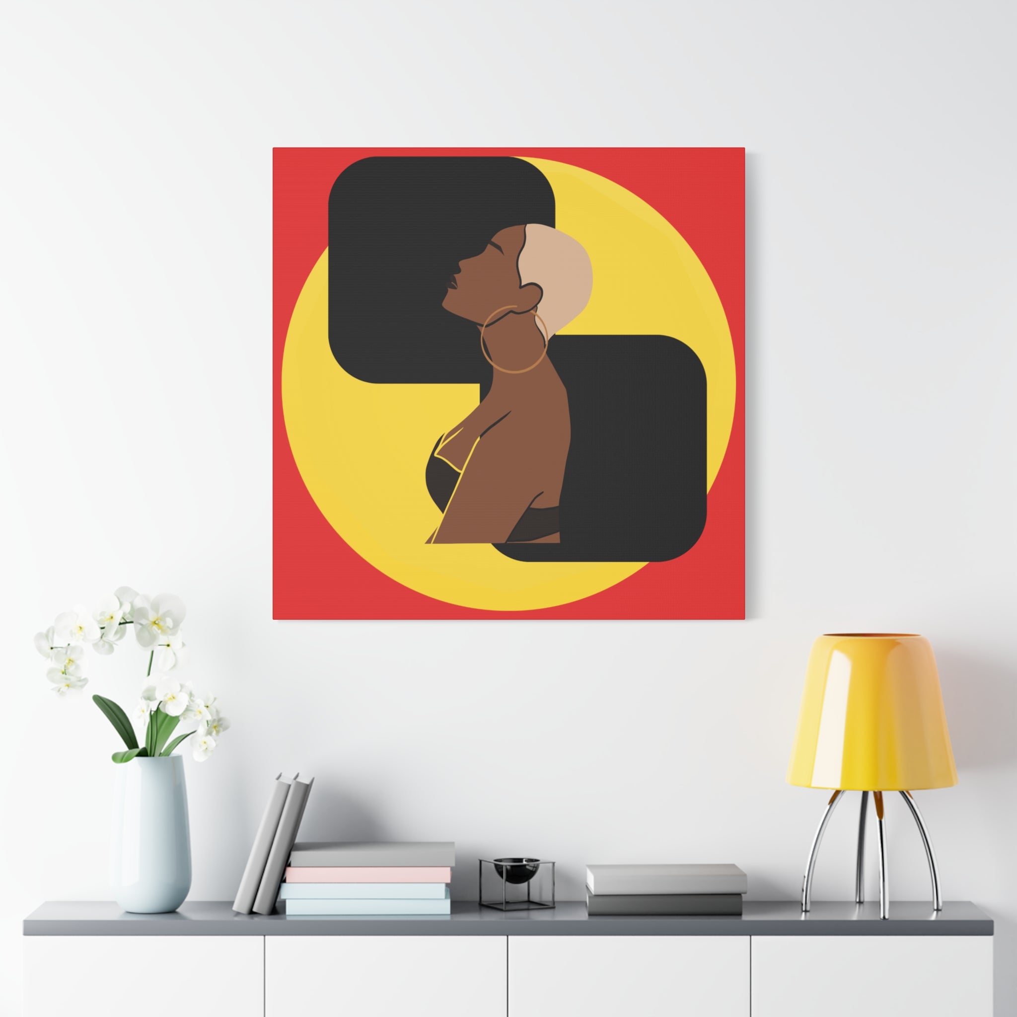 Bold Yellow and Black Woman – Canvas Art