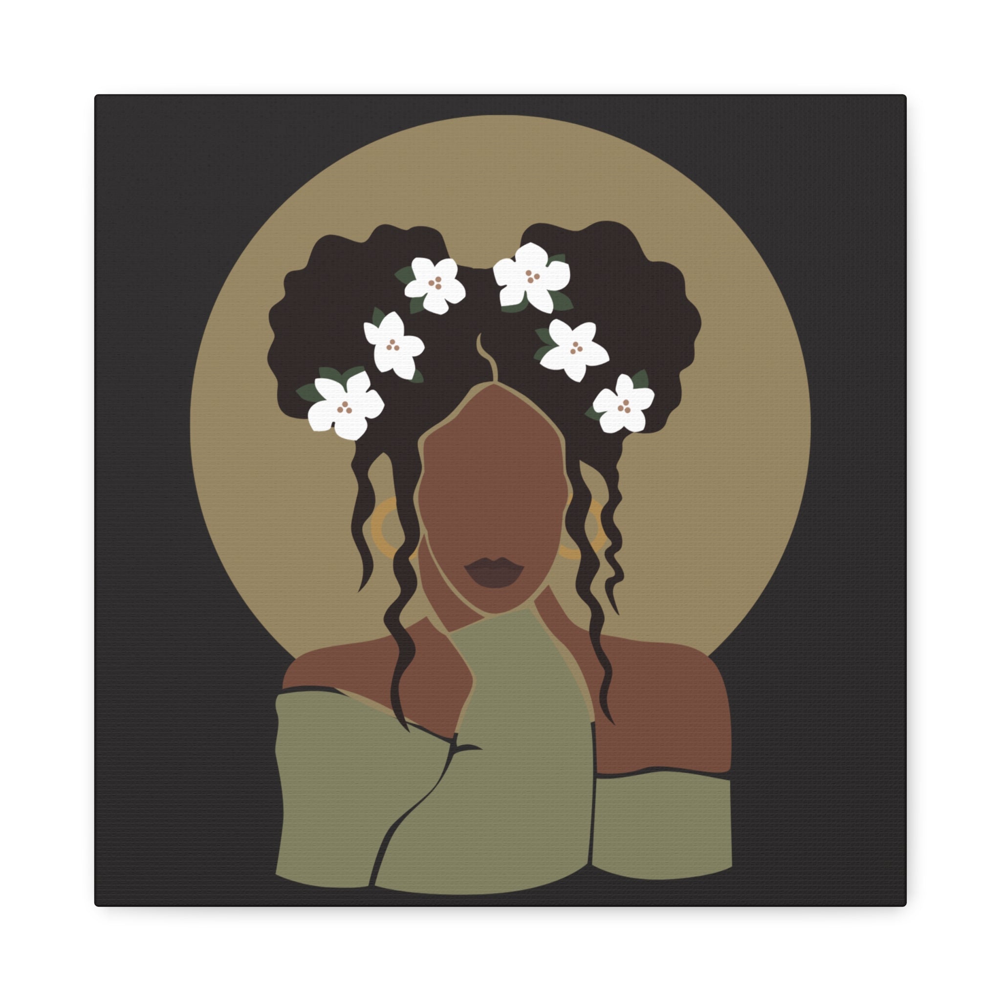 Floral Halo Woman – Canvas Art