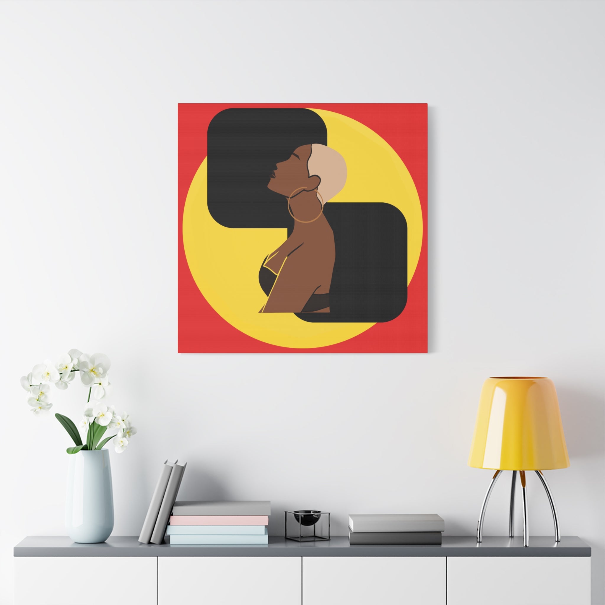 Bold Yellow and Black Woman – Canvas Art