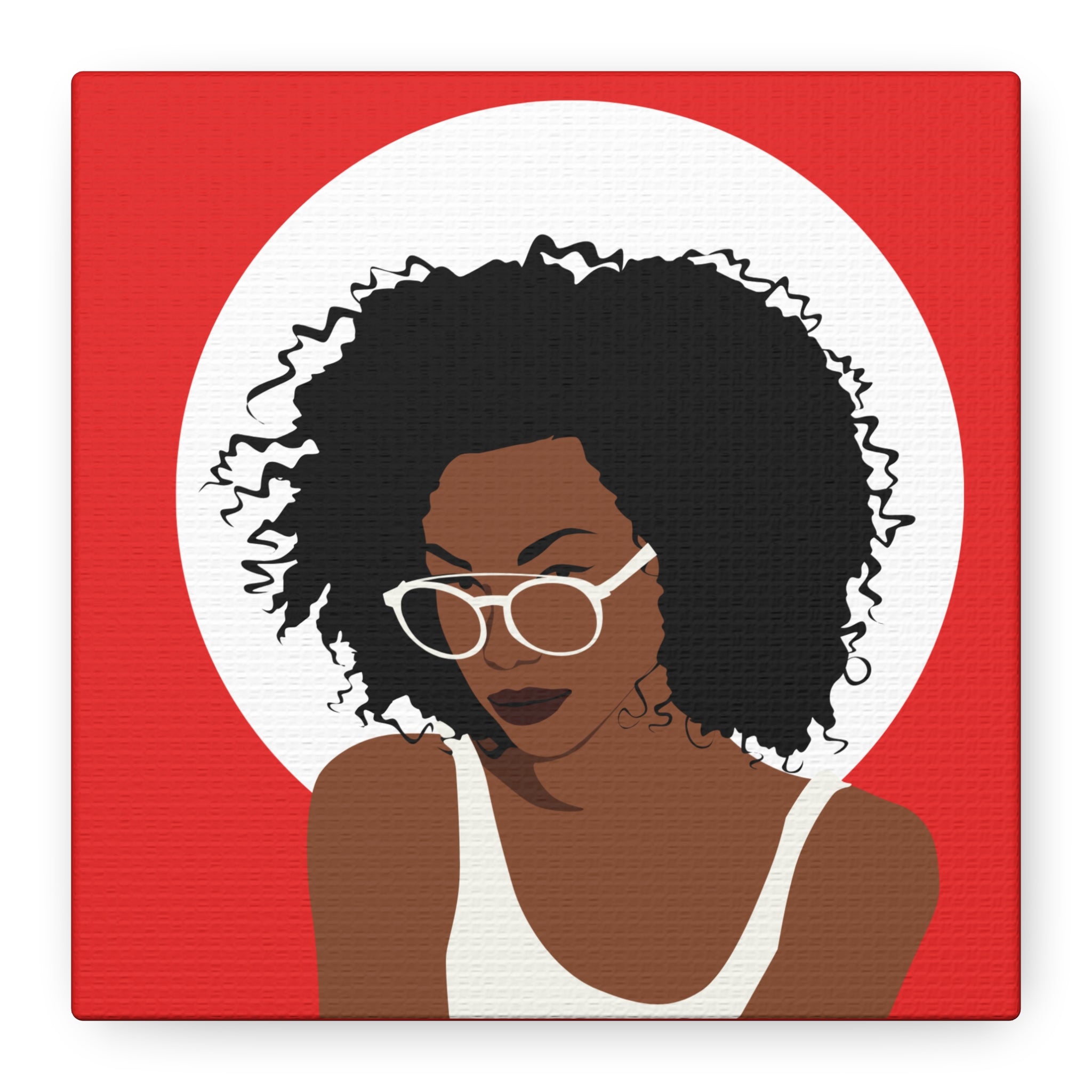 Afro Woman with Glasses — Canvas Art