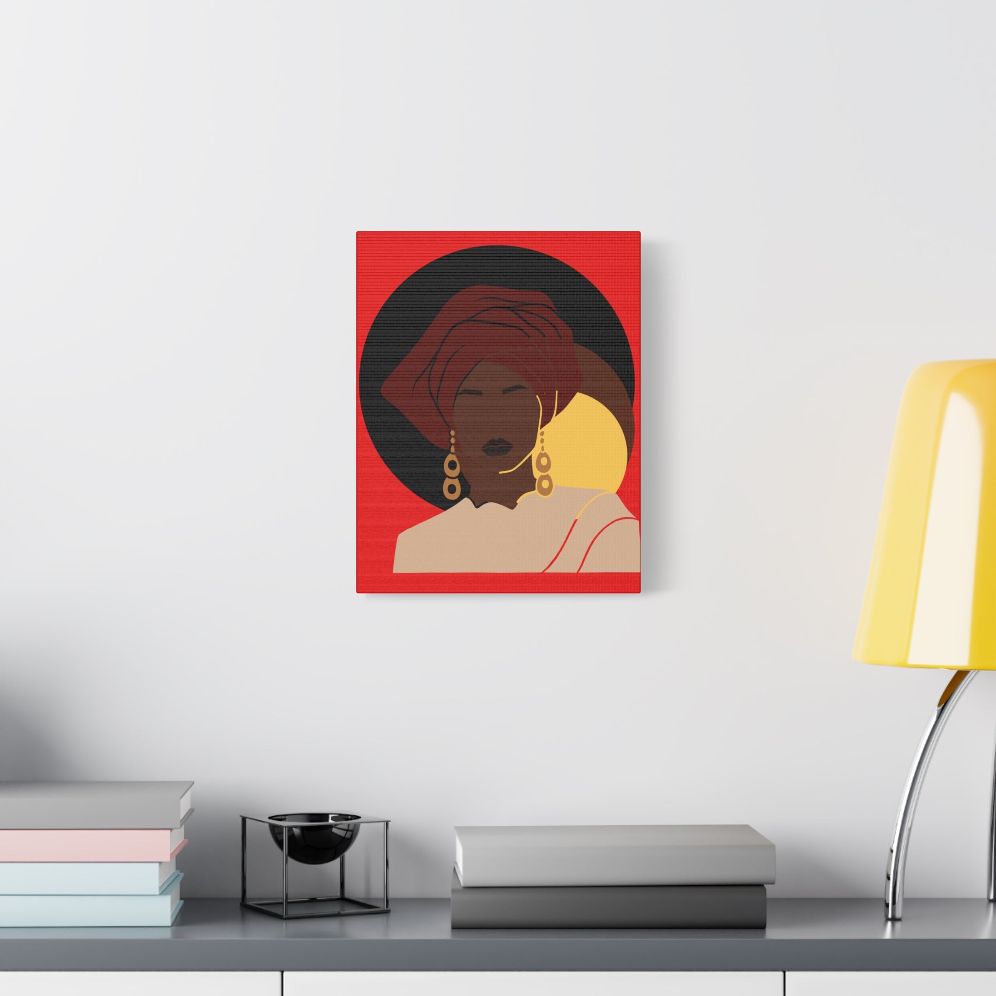 African Woman Black, Brown, and Yellow — Canvas Art