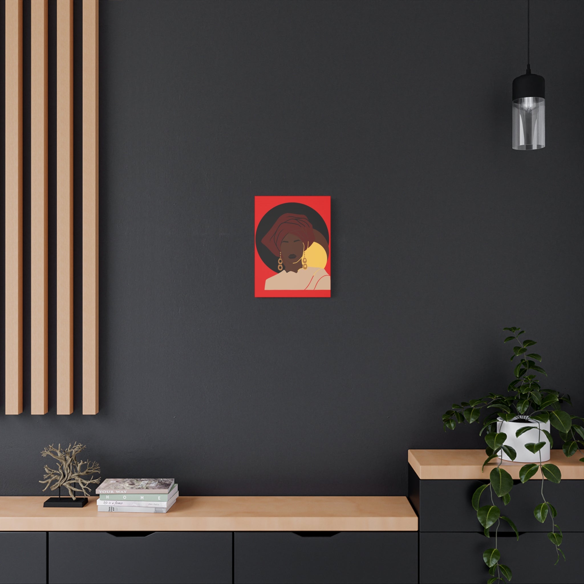 African Woman Black, Brown, and Yellow — Canvas Art