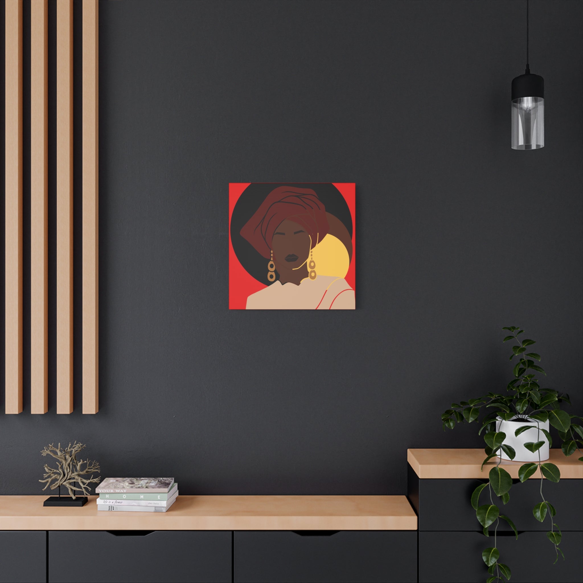 African Woman Black, Brown, and Yellow — Canvas Art