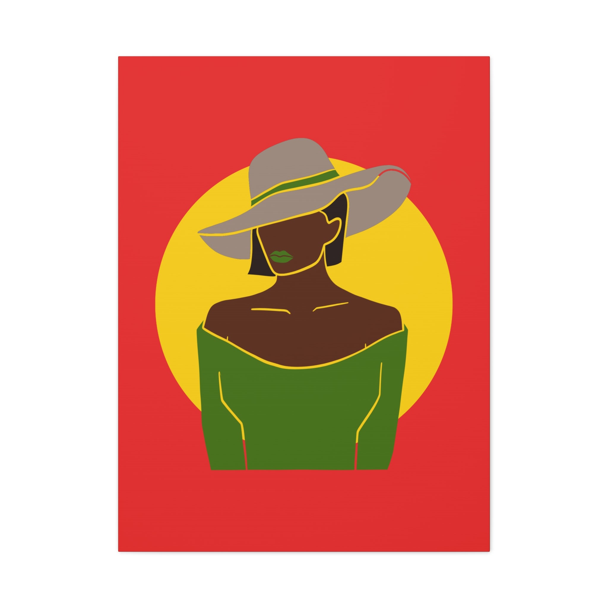 Afro Woman with Hat – Canvas Art