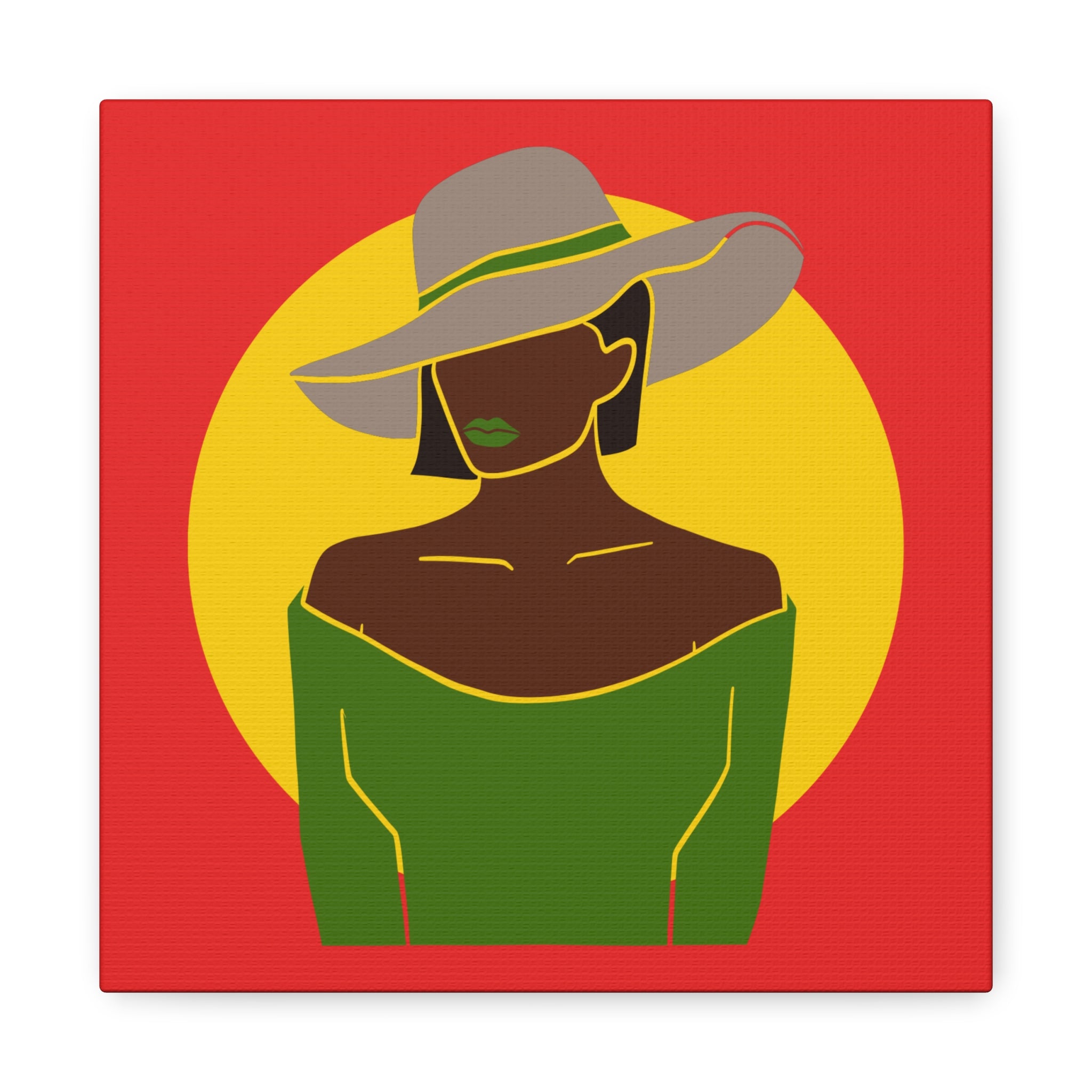 Afro Woman with Hat – Canvas Art