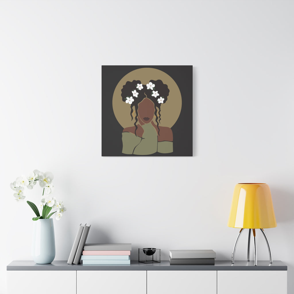 Floral Halo Woman – Canvas Art