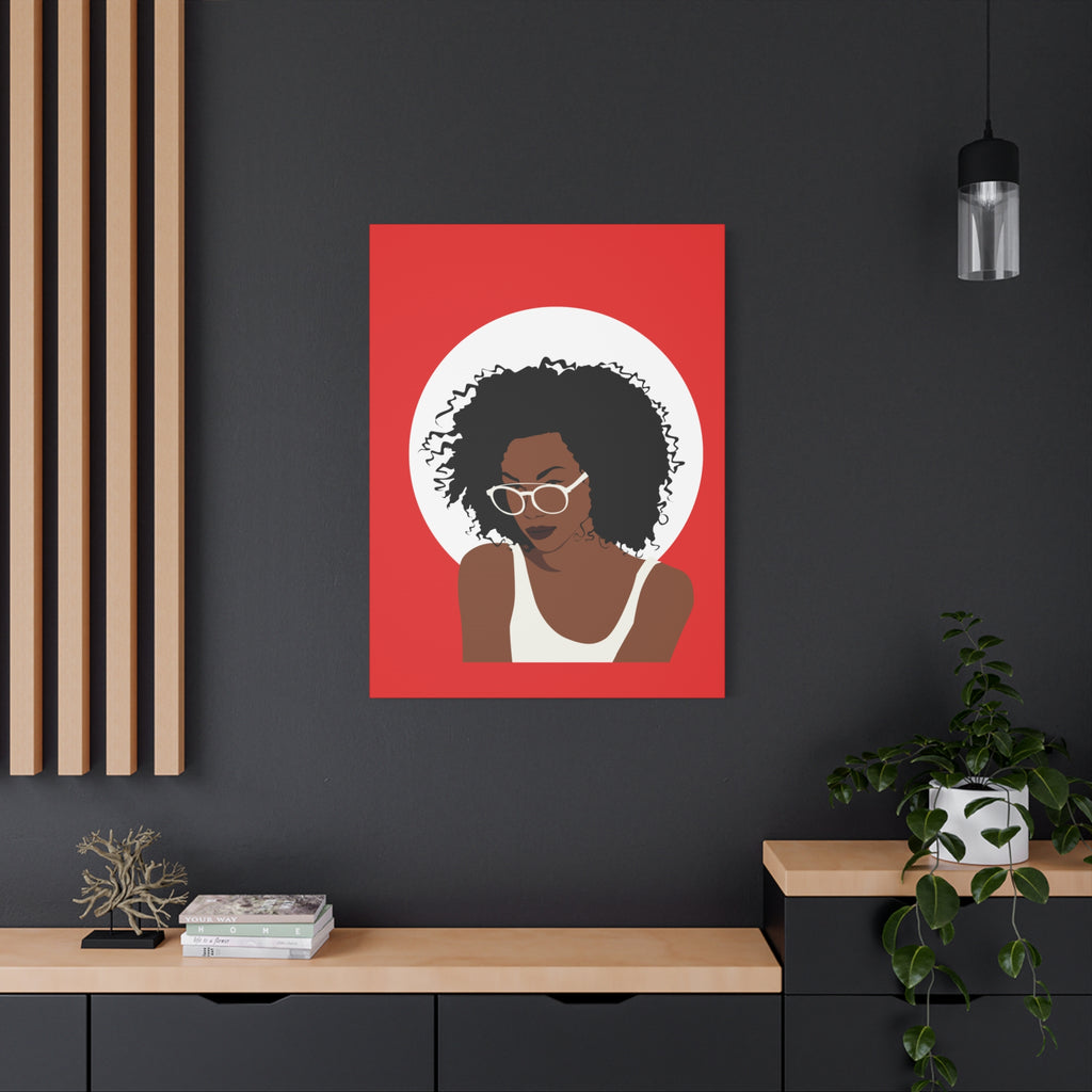 Afro Woman with Glasses — Canvas Art