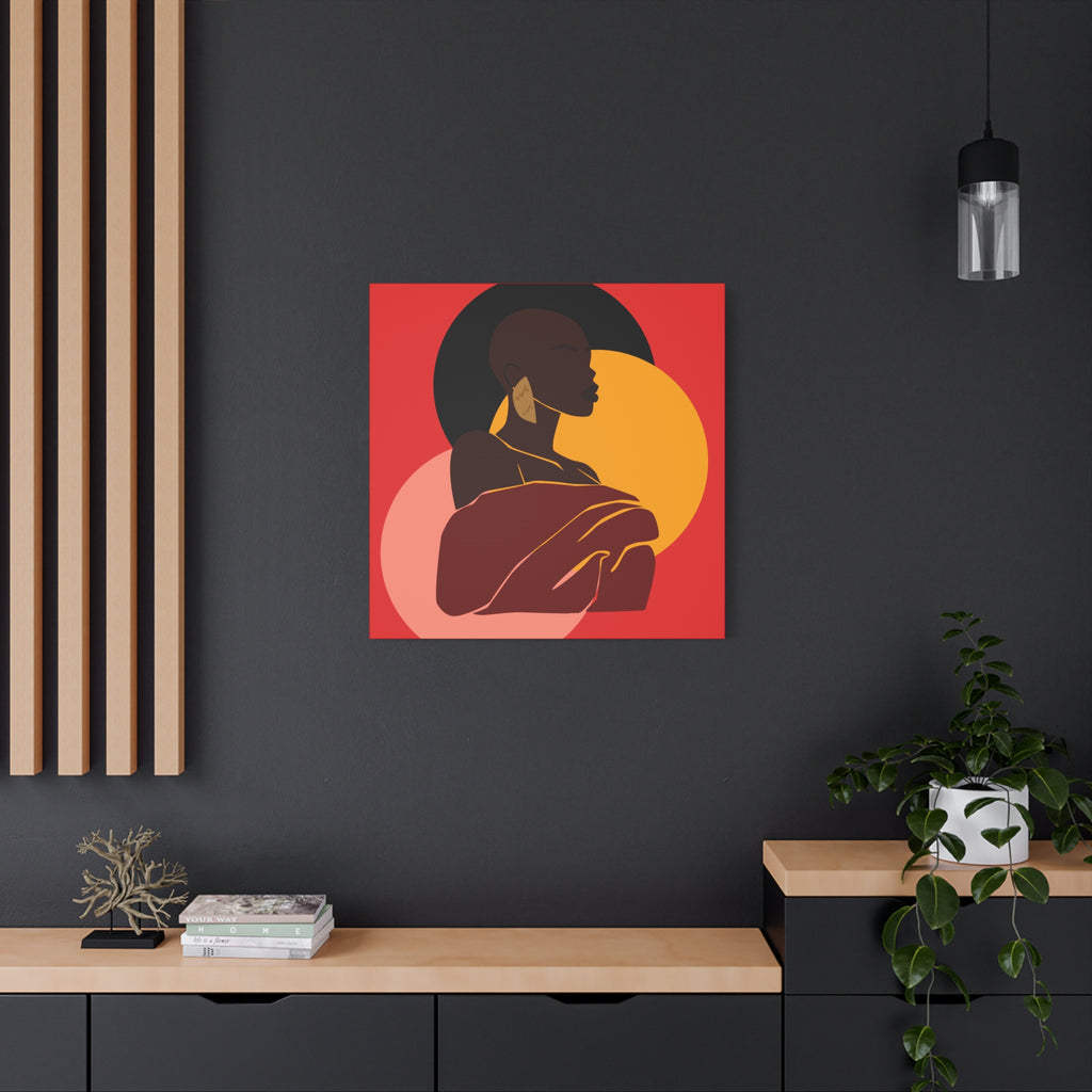 Bold Woman with Circles  –Canvas Art