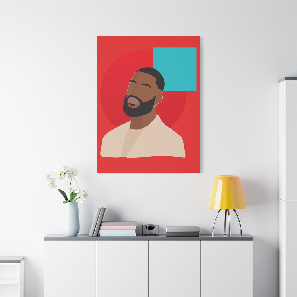 Male Modern Red & Teal — Canvas Art