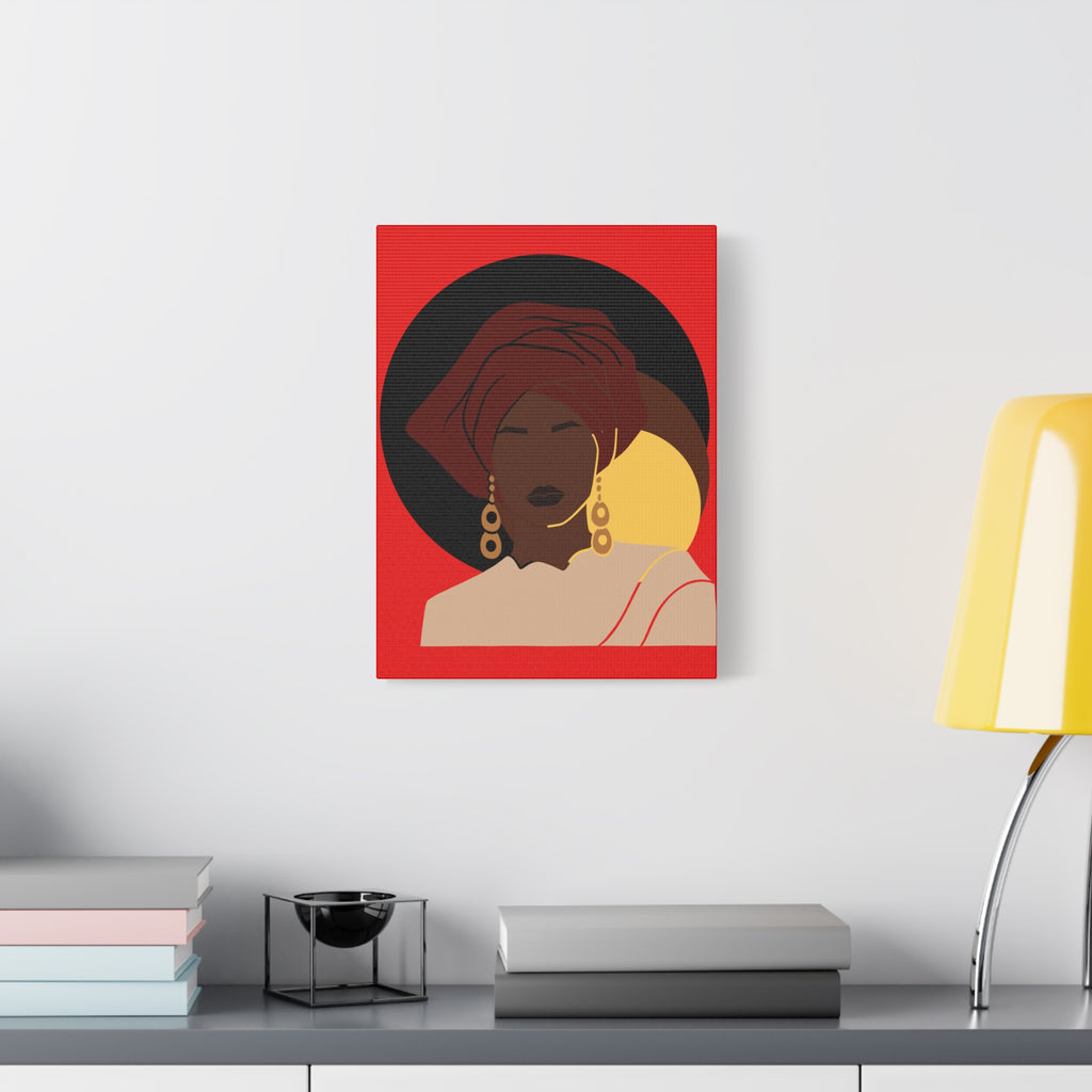 African Woman Black, Brown, and Yellow — Canvas Art