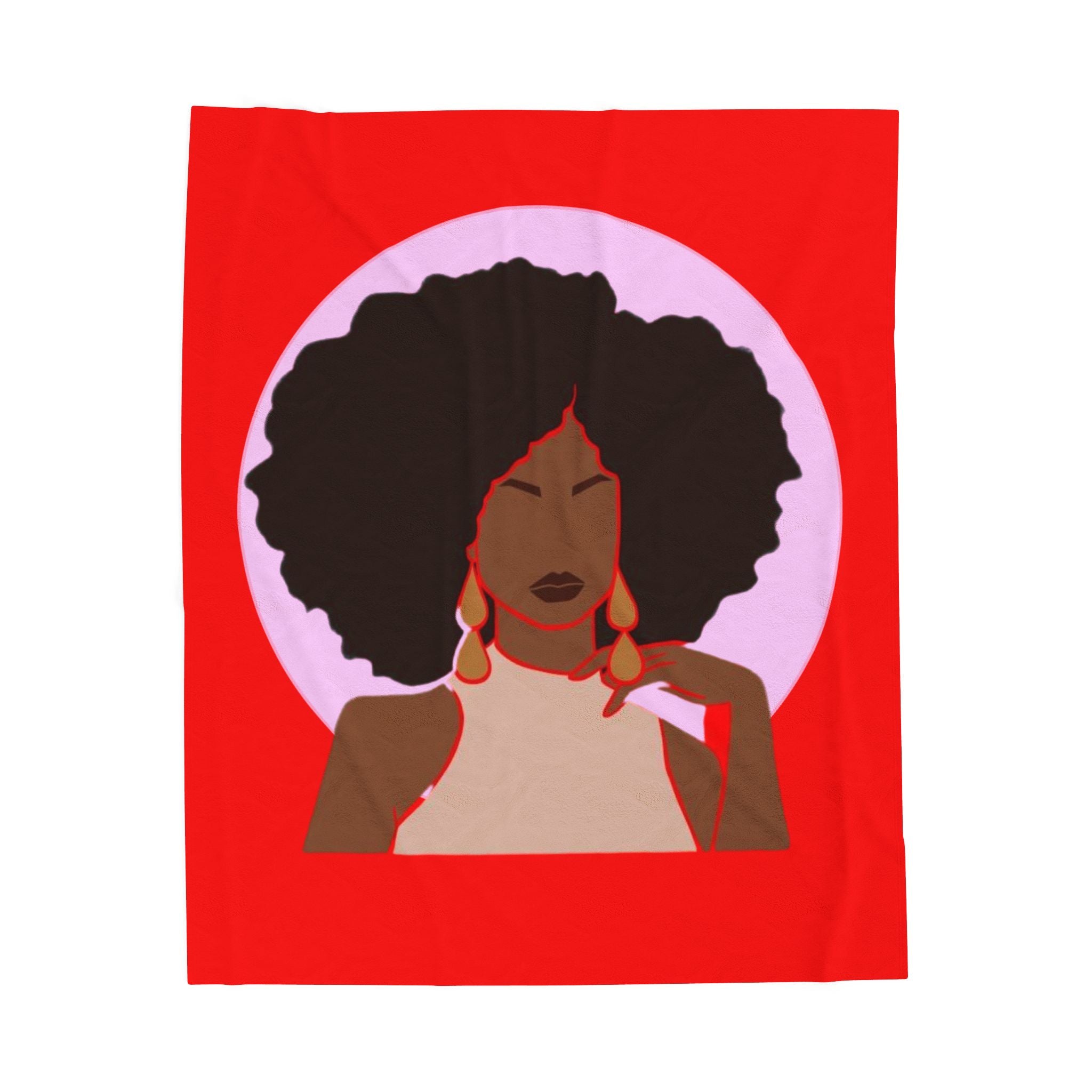 Afrocentric Woman in Red - Blanket