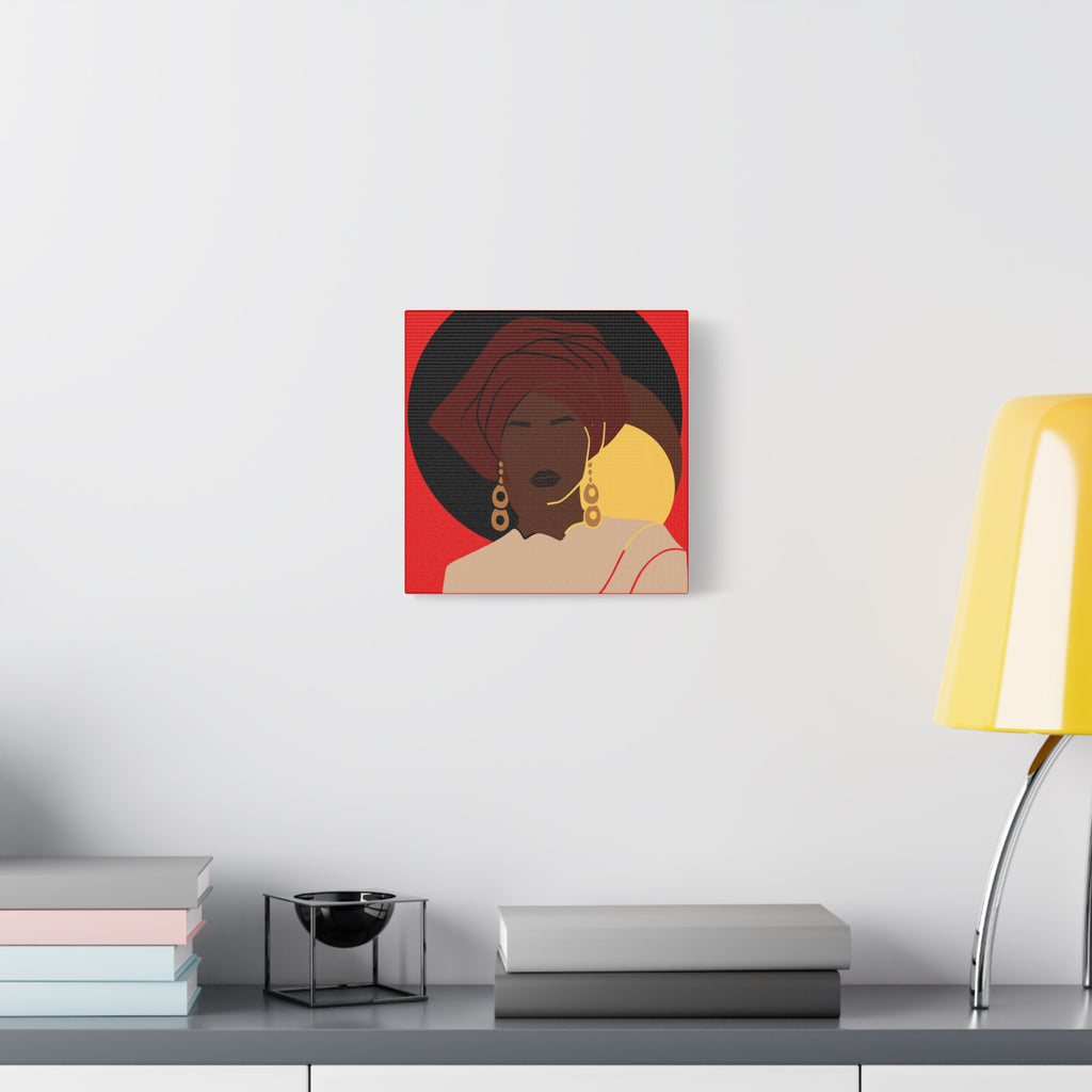African Woman Black, Brown, and Yellow — Canvas Art