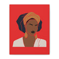 Bold Afrocentric Woman Portrait on Red - Canvas Art