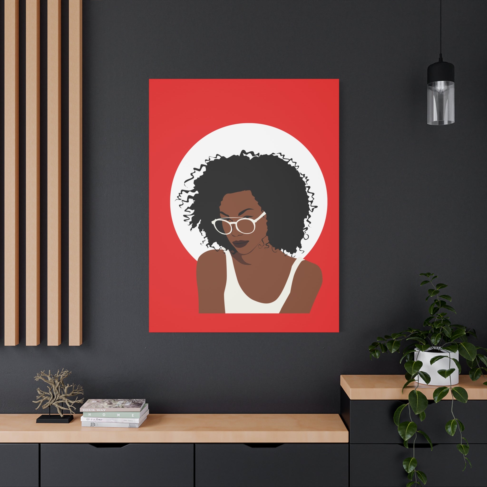 Afro Woman with Glasses — Canvas Art