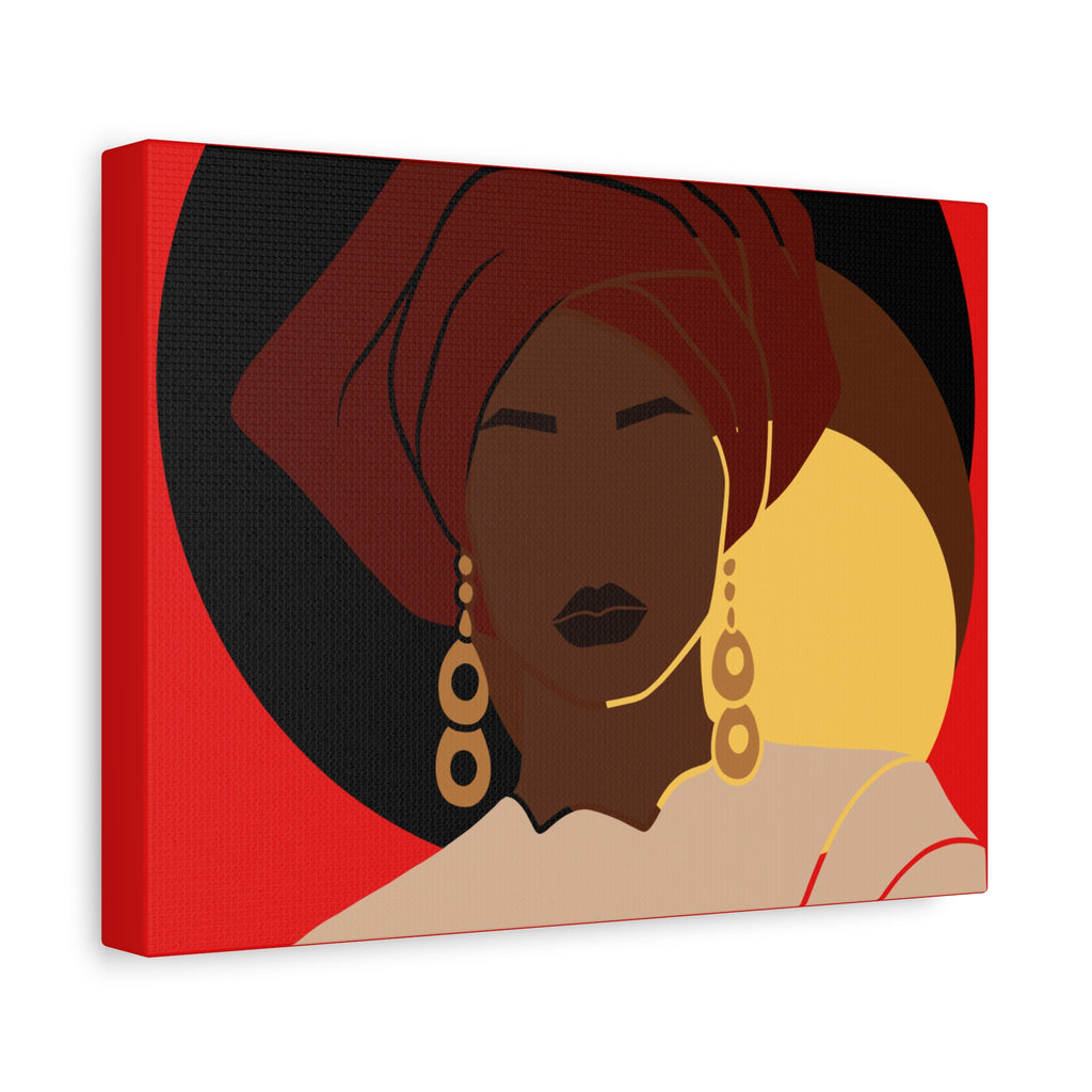 African Woman Black, Brown, and Yellow — Canvas Art