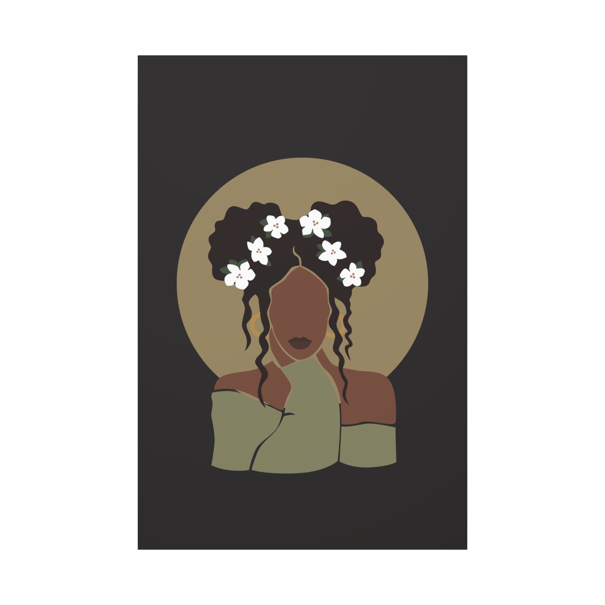 Floral Halo Woman – Canvas Art
