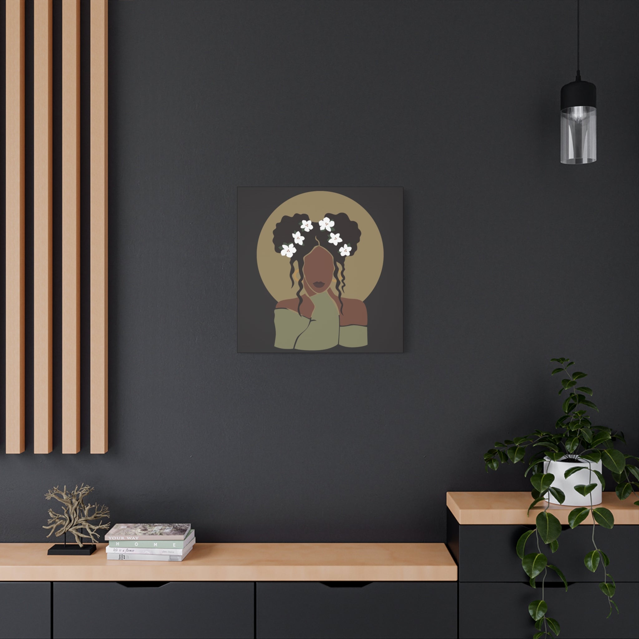 Floral Halo Woman – Canvas Art