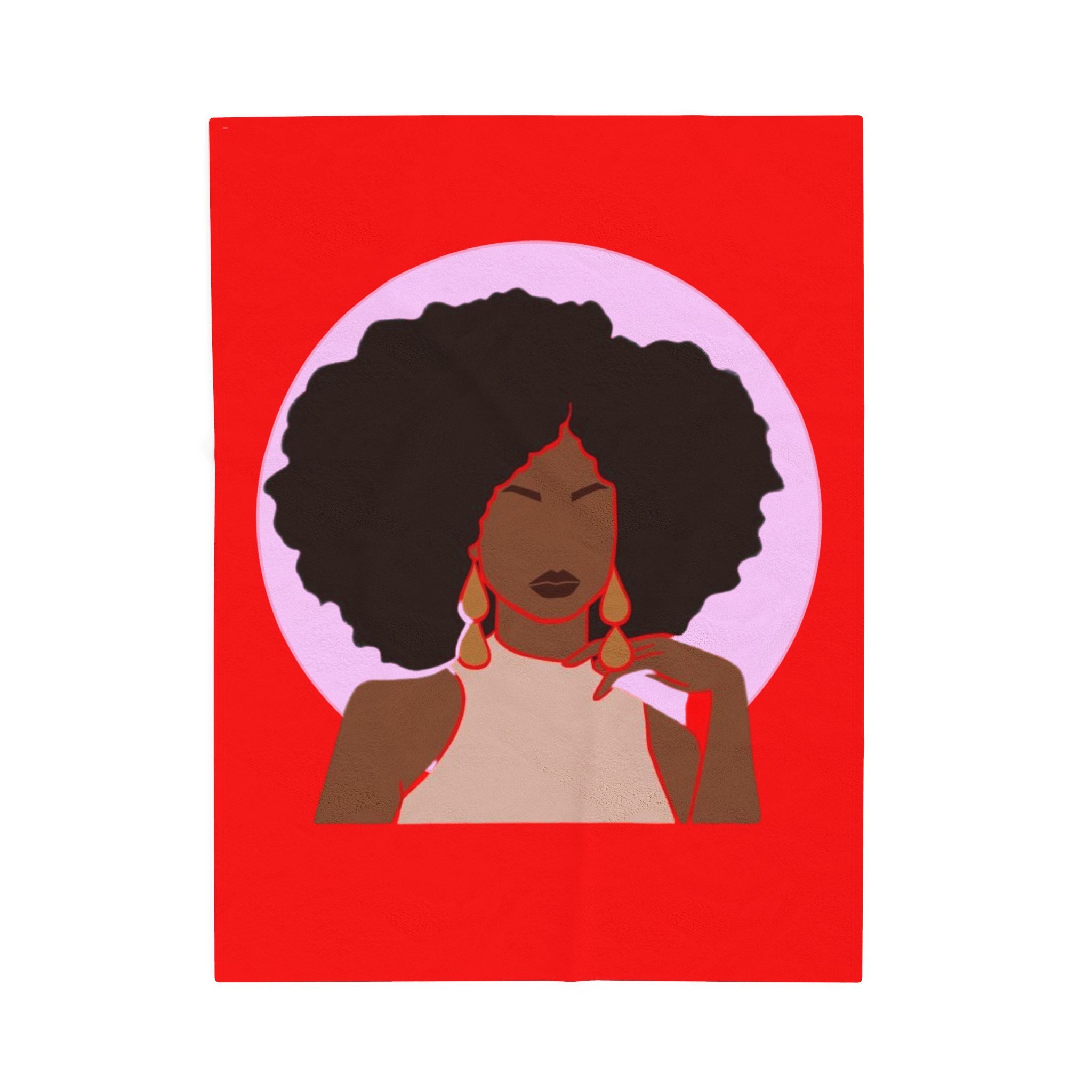 Afrocentric Woman in Red - Blanket