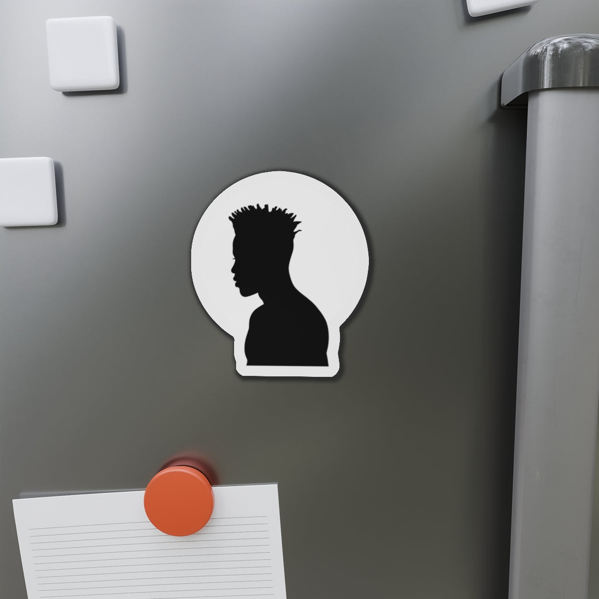 Black Male Head Silhouette — Magnet