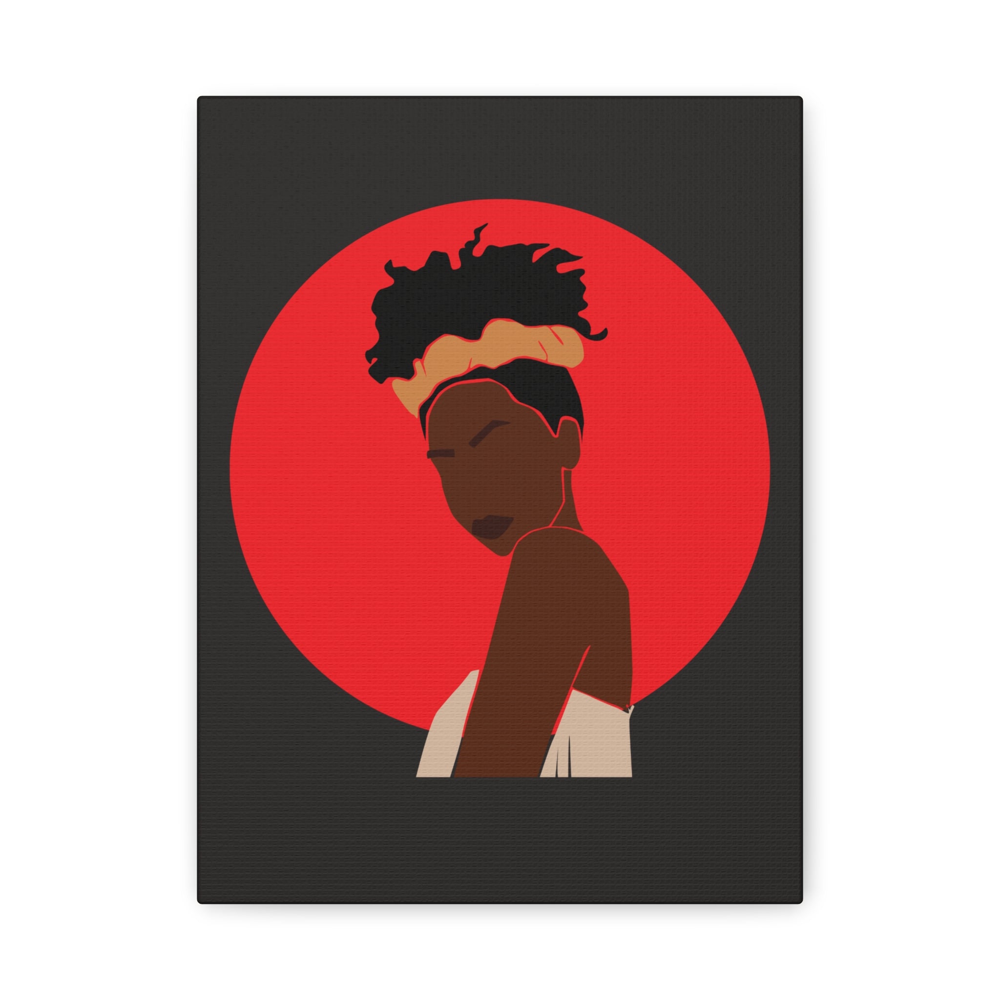 Woman Silhouette with Red Sun — Canvas Art