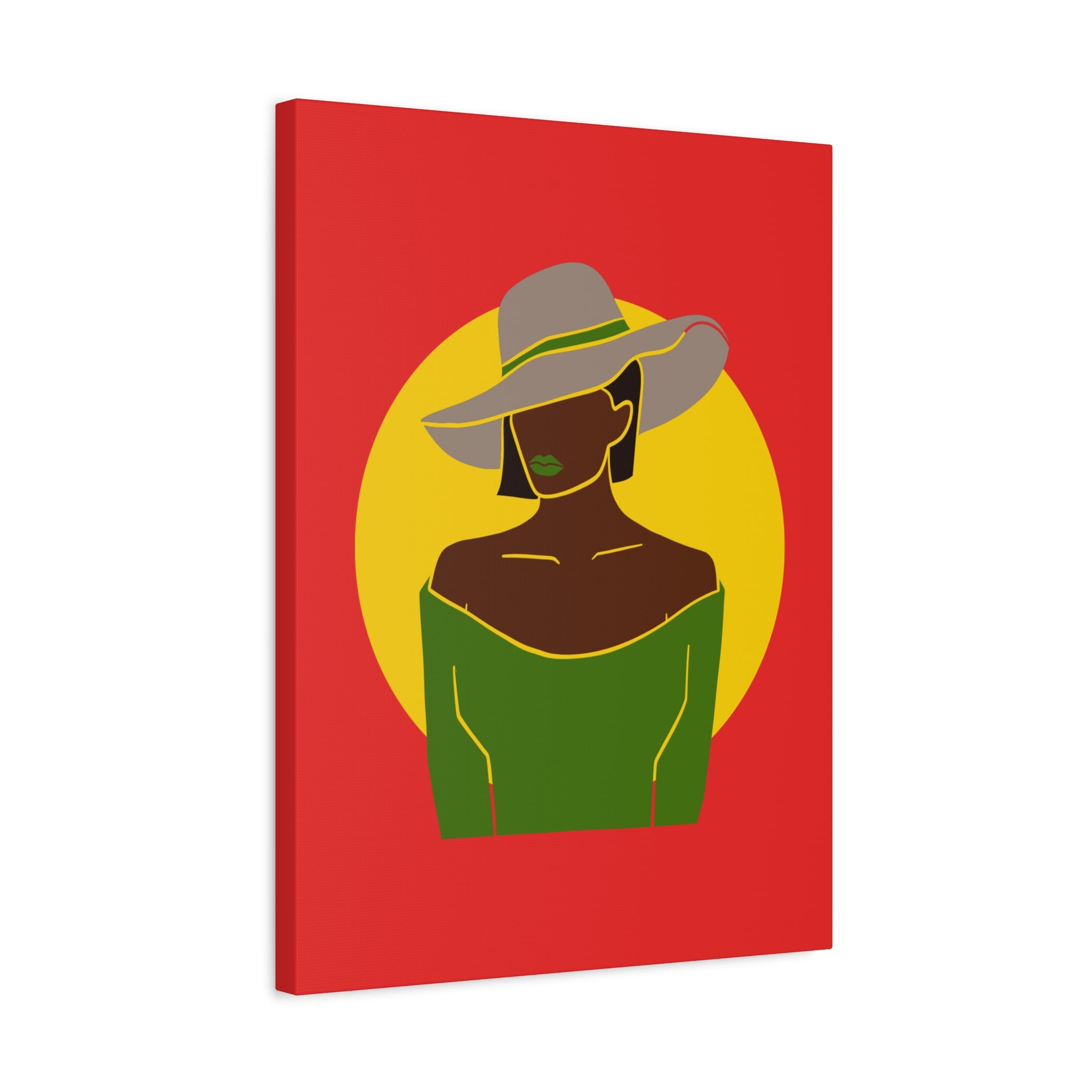 Afro Woman with Hat – Canvas Art