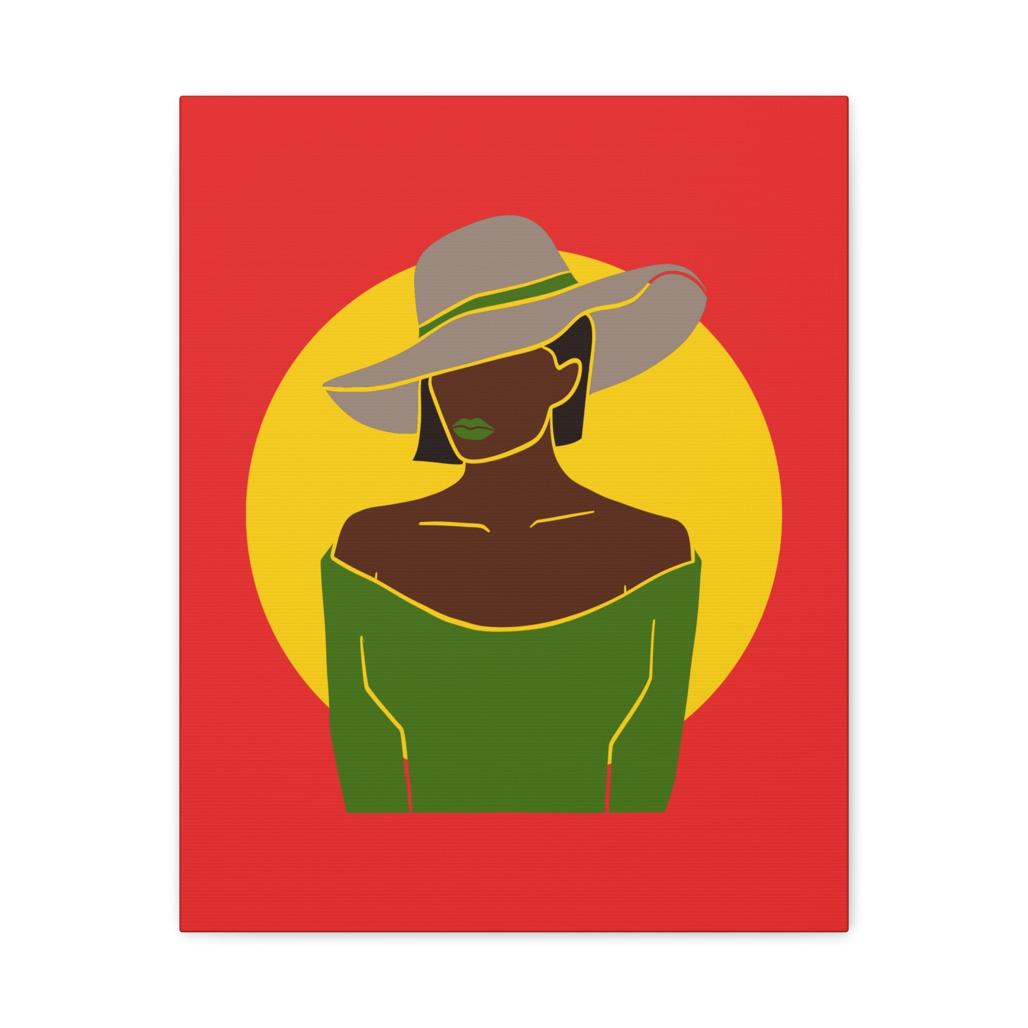 Afro Woman with Hat – Canvas Art