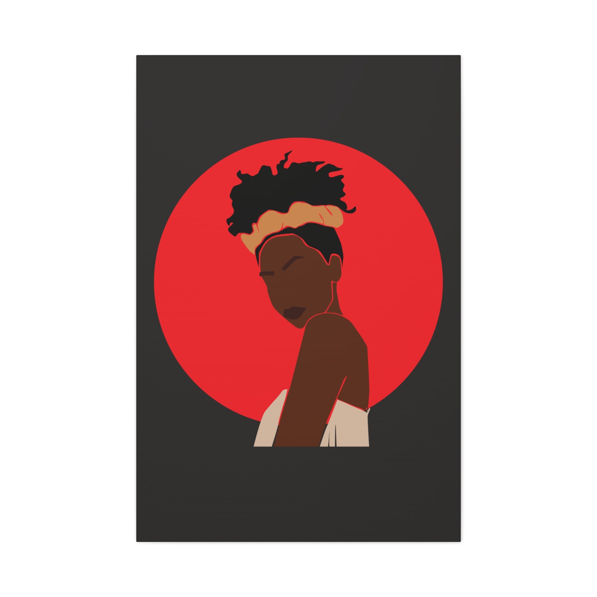 Woman Silhouette with Red Sun — Canvas Art