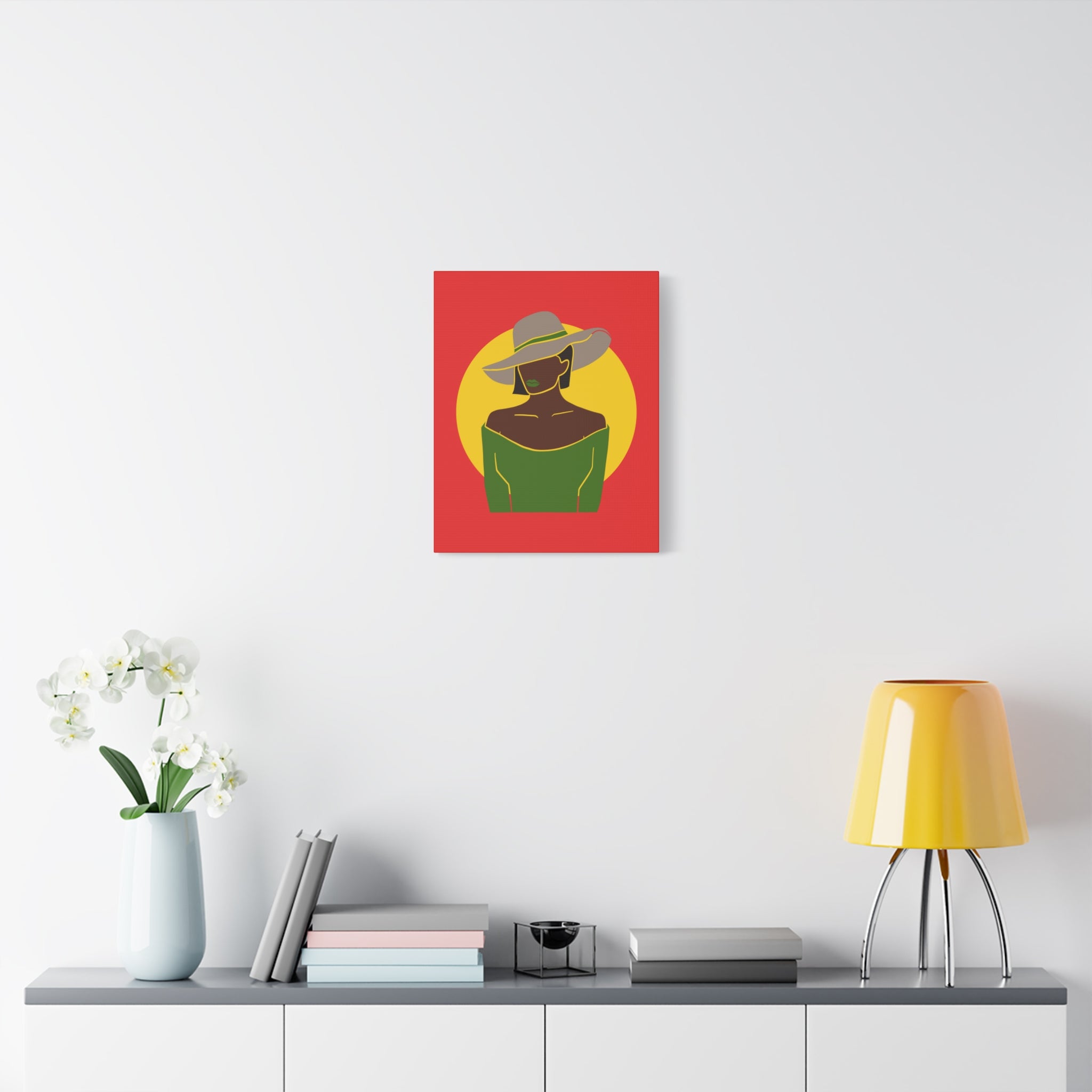 Afro Woman with Hat – Canvas Art