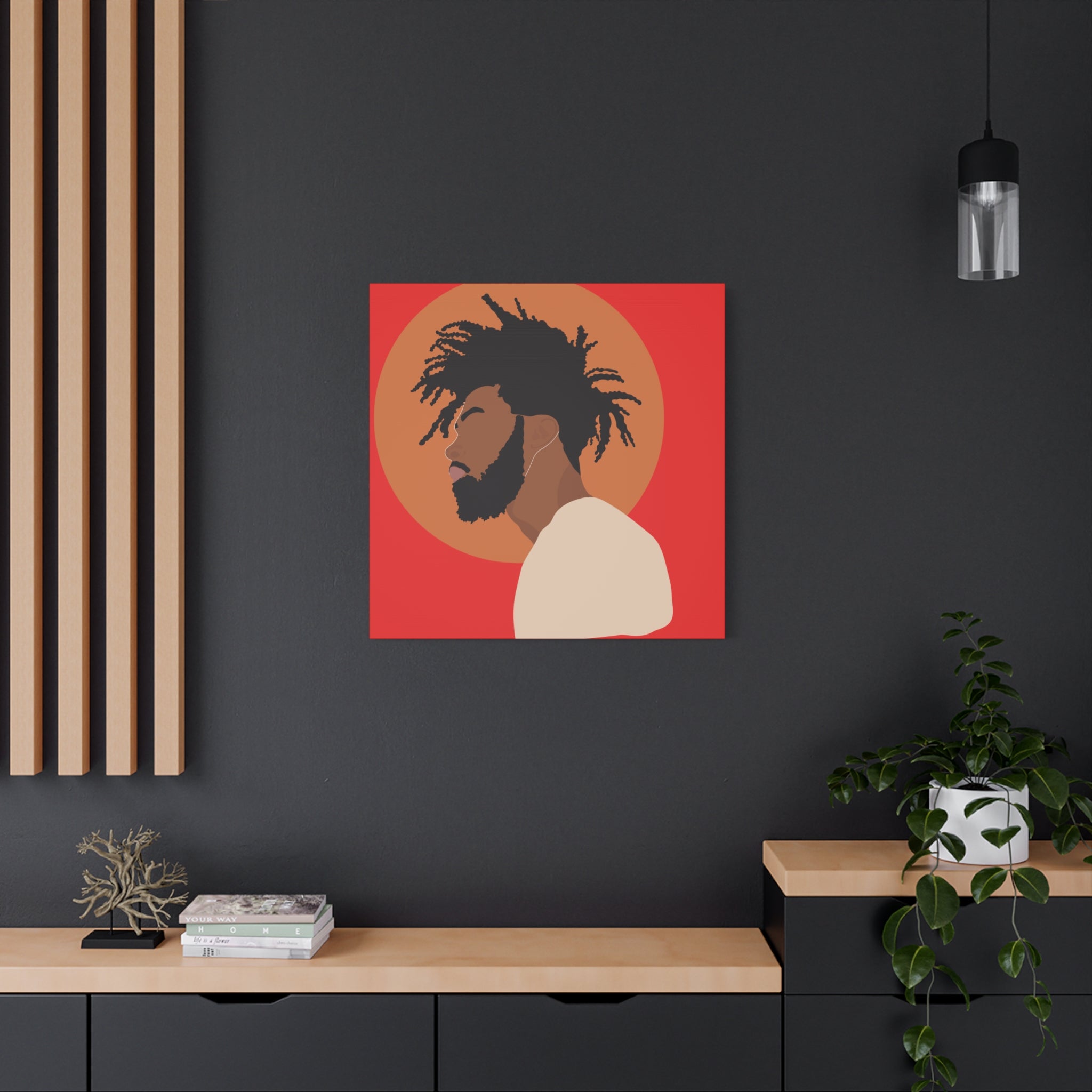 Male with Brown Sun — Canvas Art