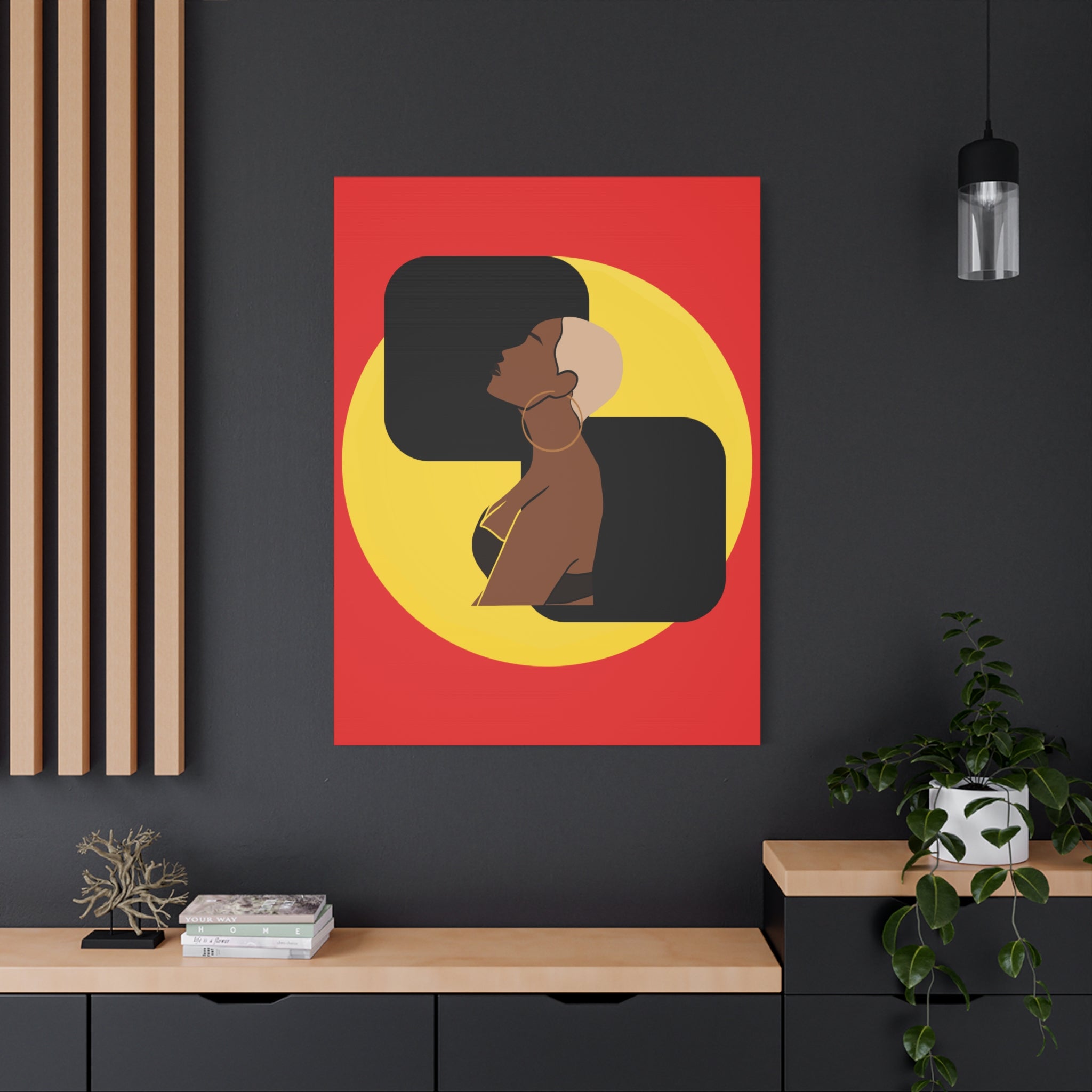 Bold Yellow and Black Woman – Canvas Art
