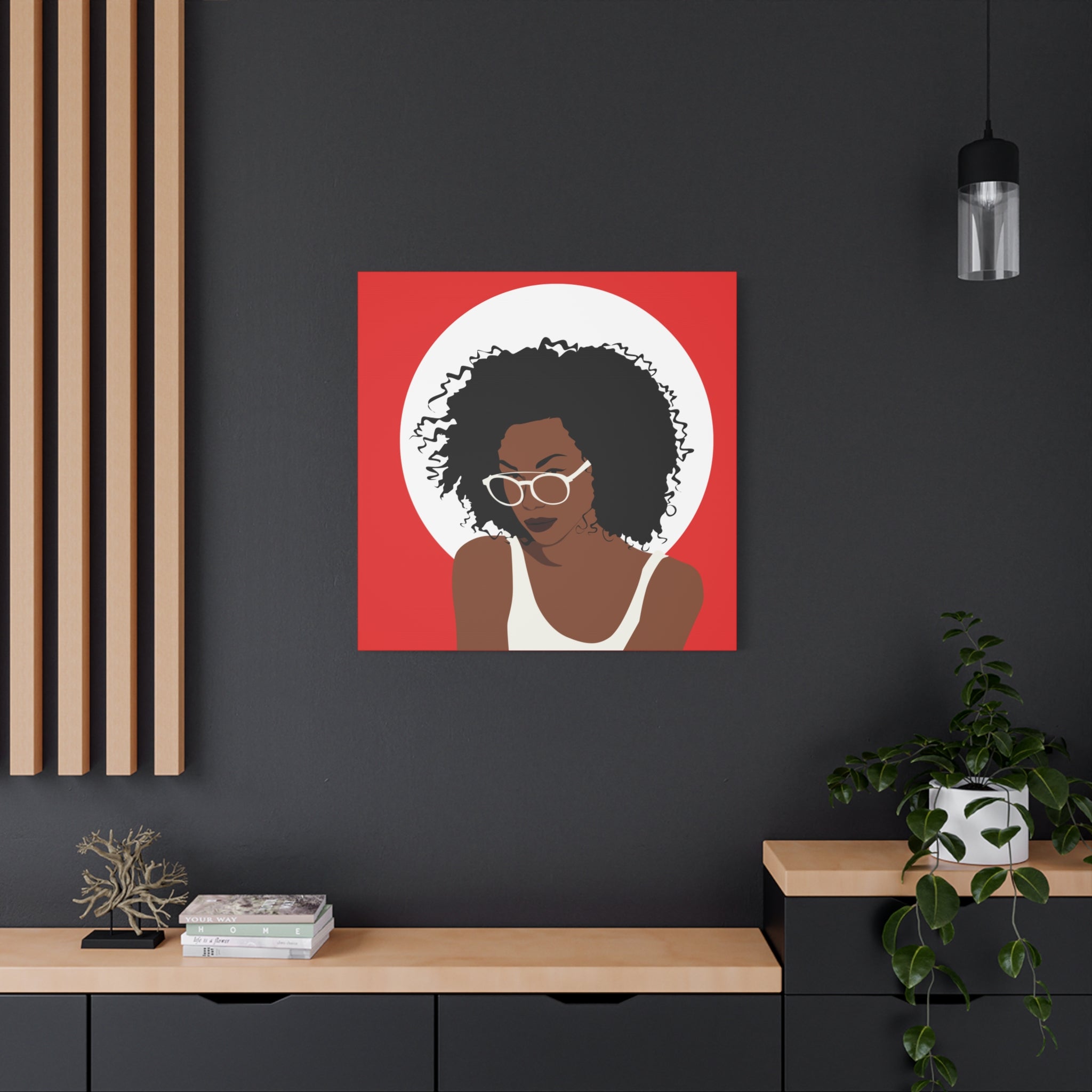 Afro Woman with Glasses — Canvas Art