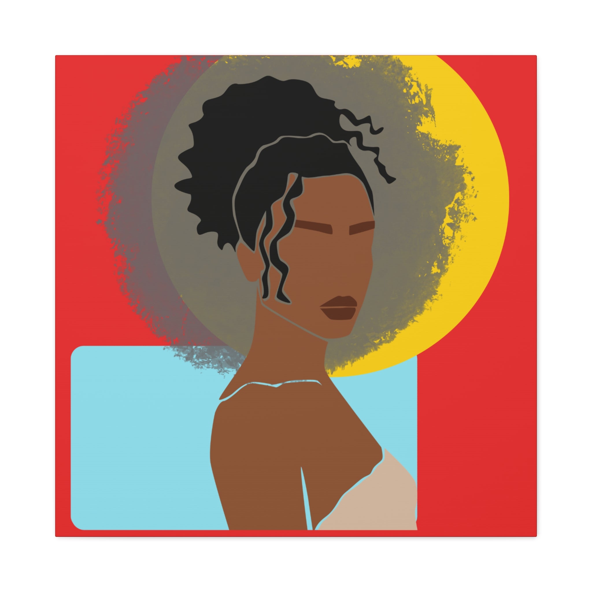 Woman With Curly Bun — Canvas Art