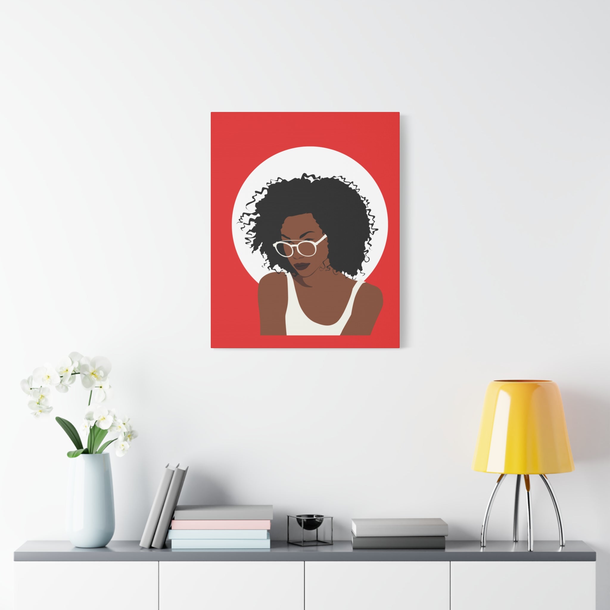 Afro Woman with Glasses — Canvas Art
