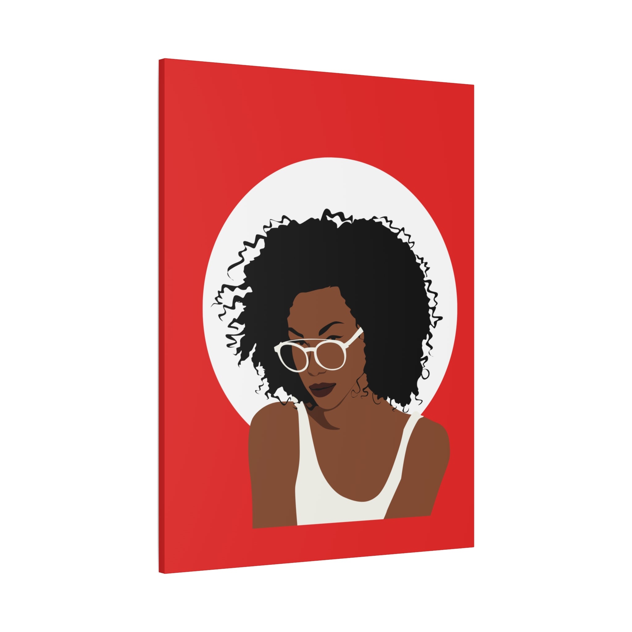 Afro Woman with Glasses — Canvas Art