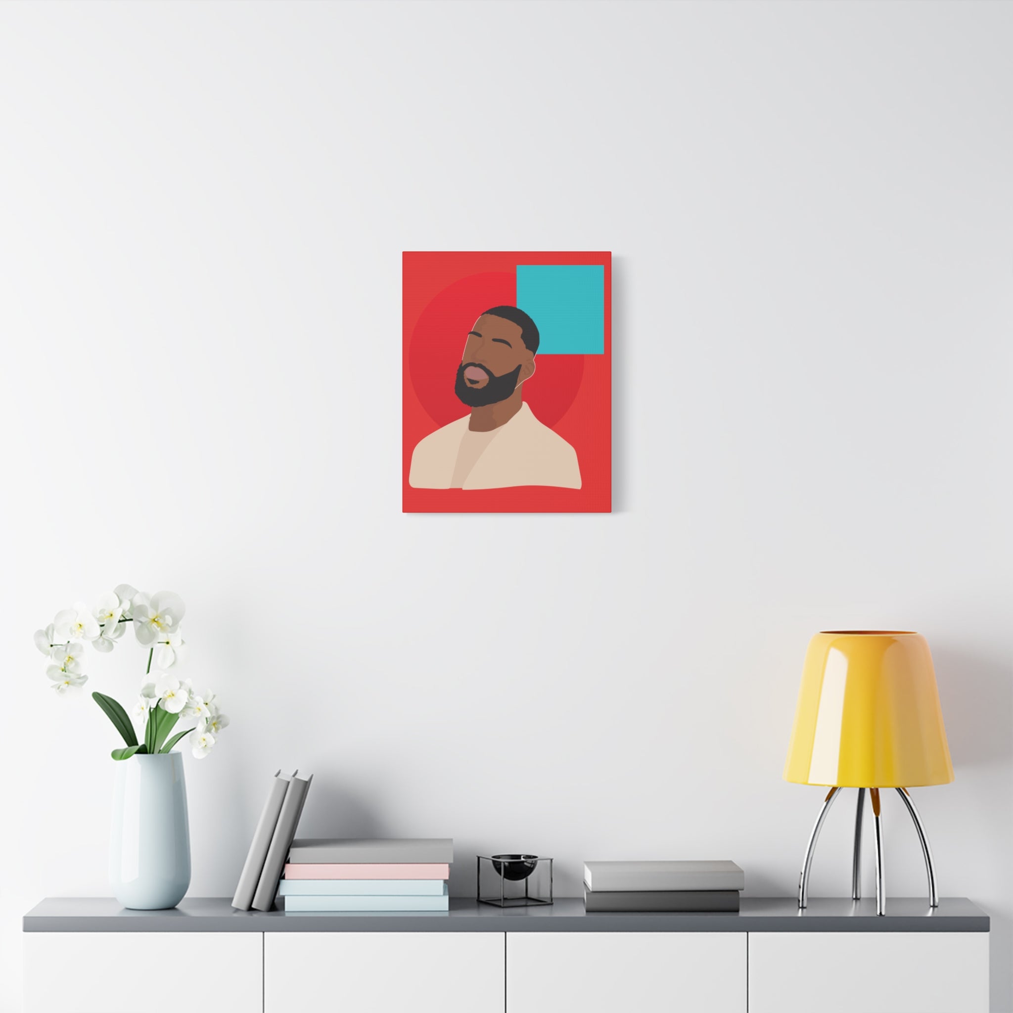 Male Modern Red & Teal — Canvas Art