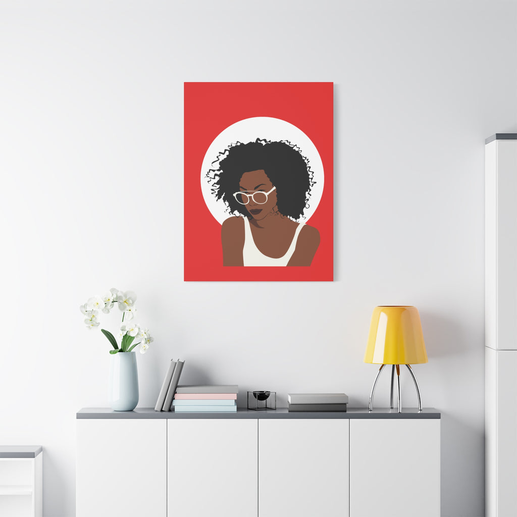 Afro Woman with Glasses — Canvas Art