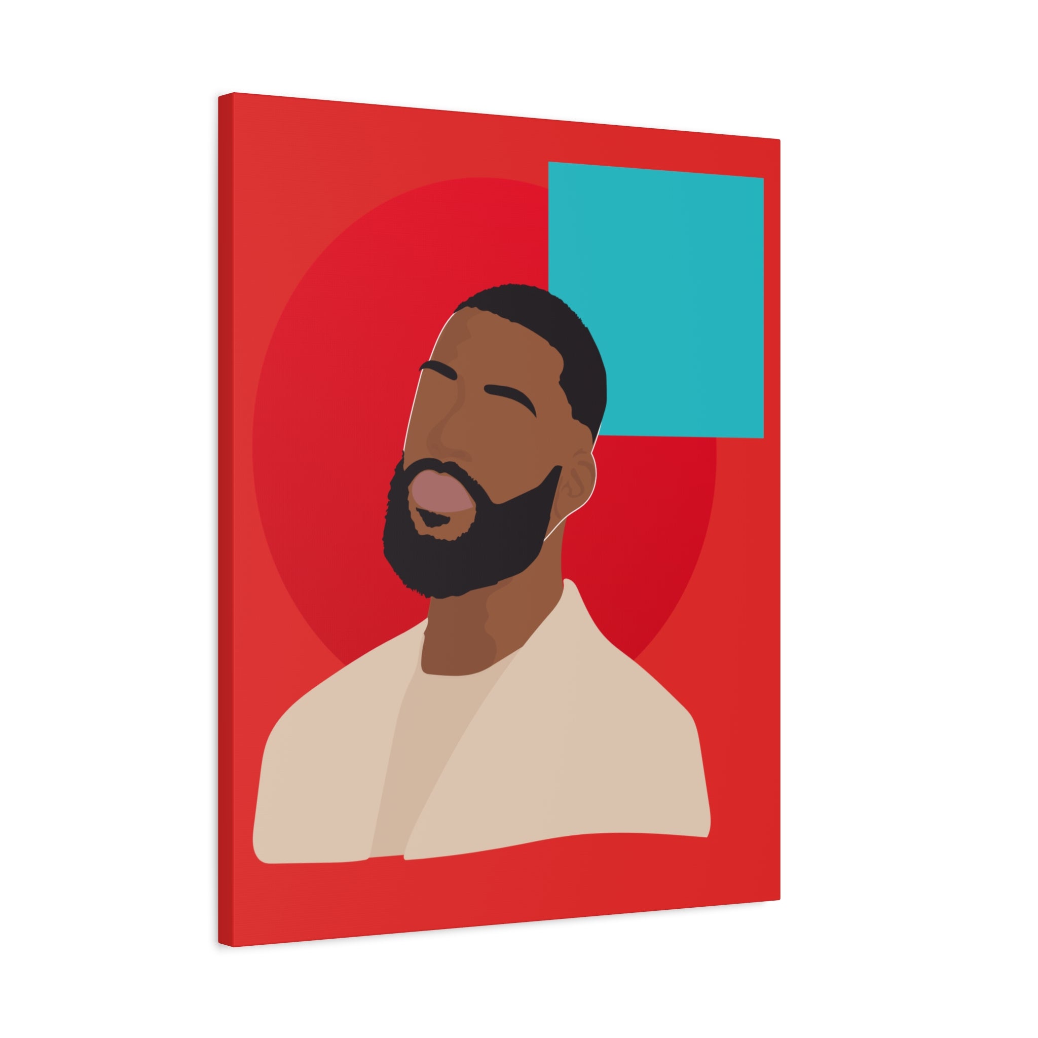 Male Modern Red & Teal — Canvas Art