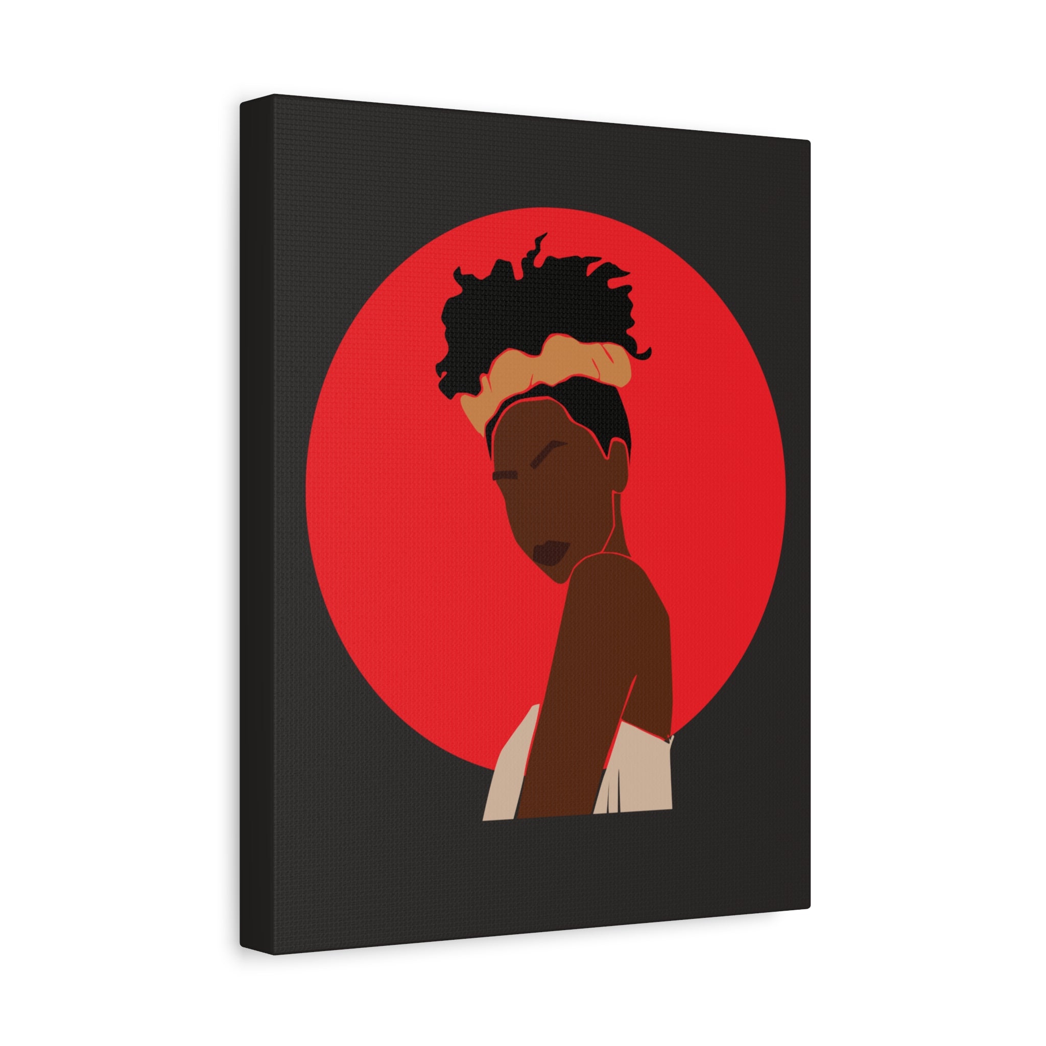 Woman Silhouette with Red Sun — Canvas Art