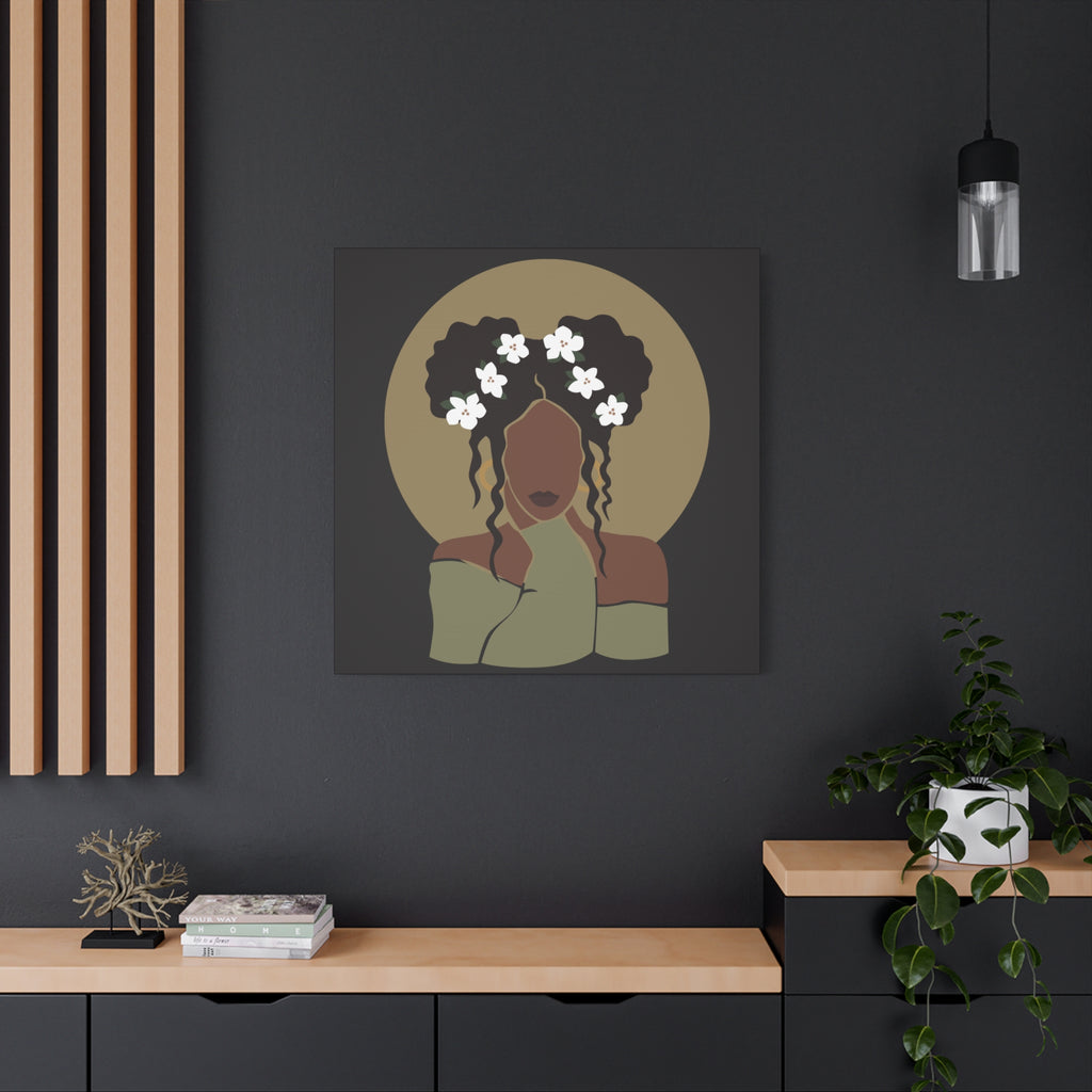 Floral Halo Woman – Canvas Art