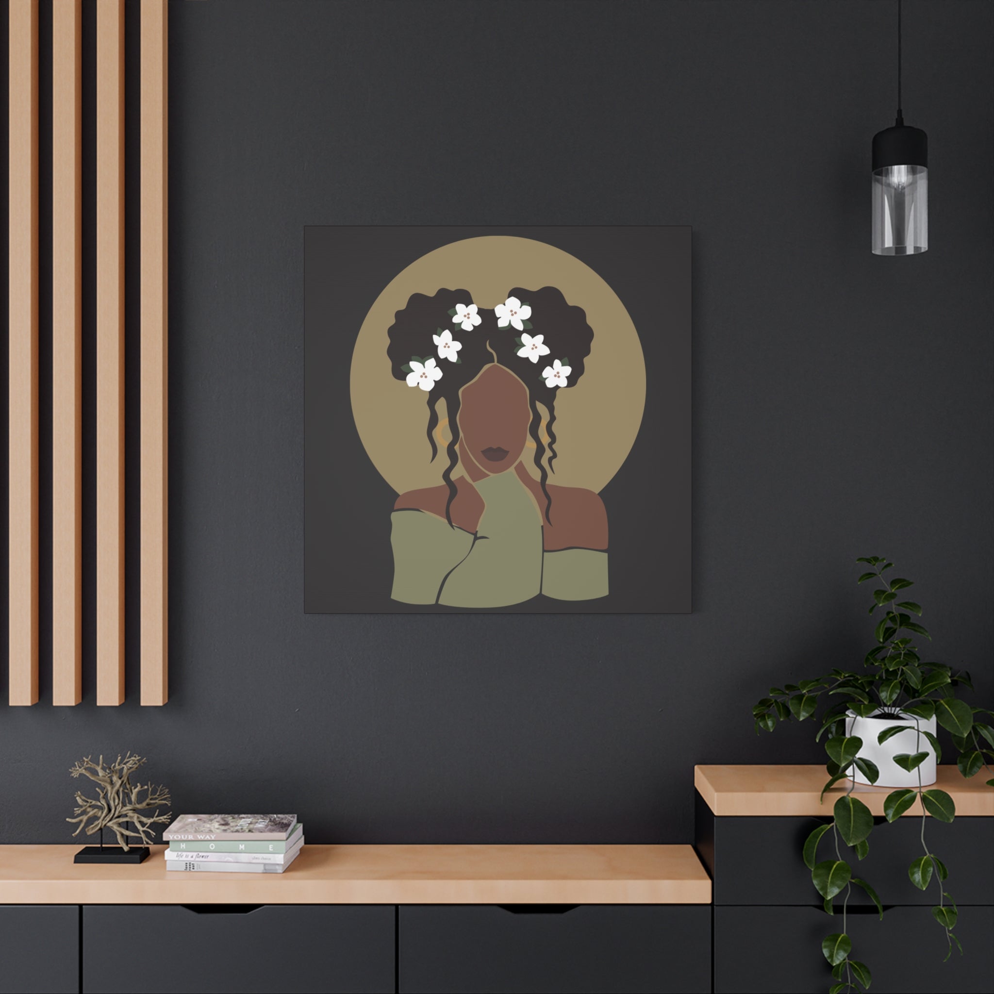 Floral Halo Woman – Canvas Art