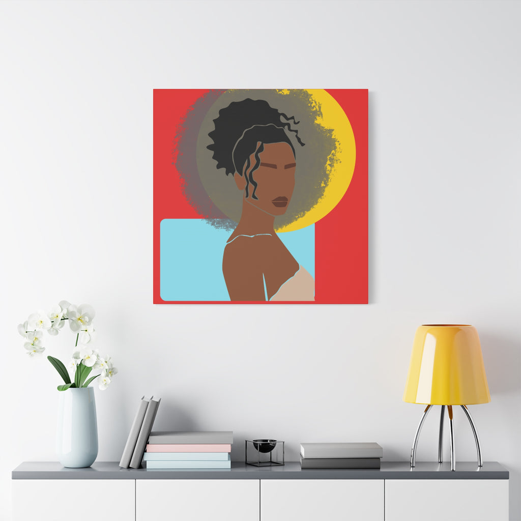 Woman With Curly Bun — Canvas Art